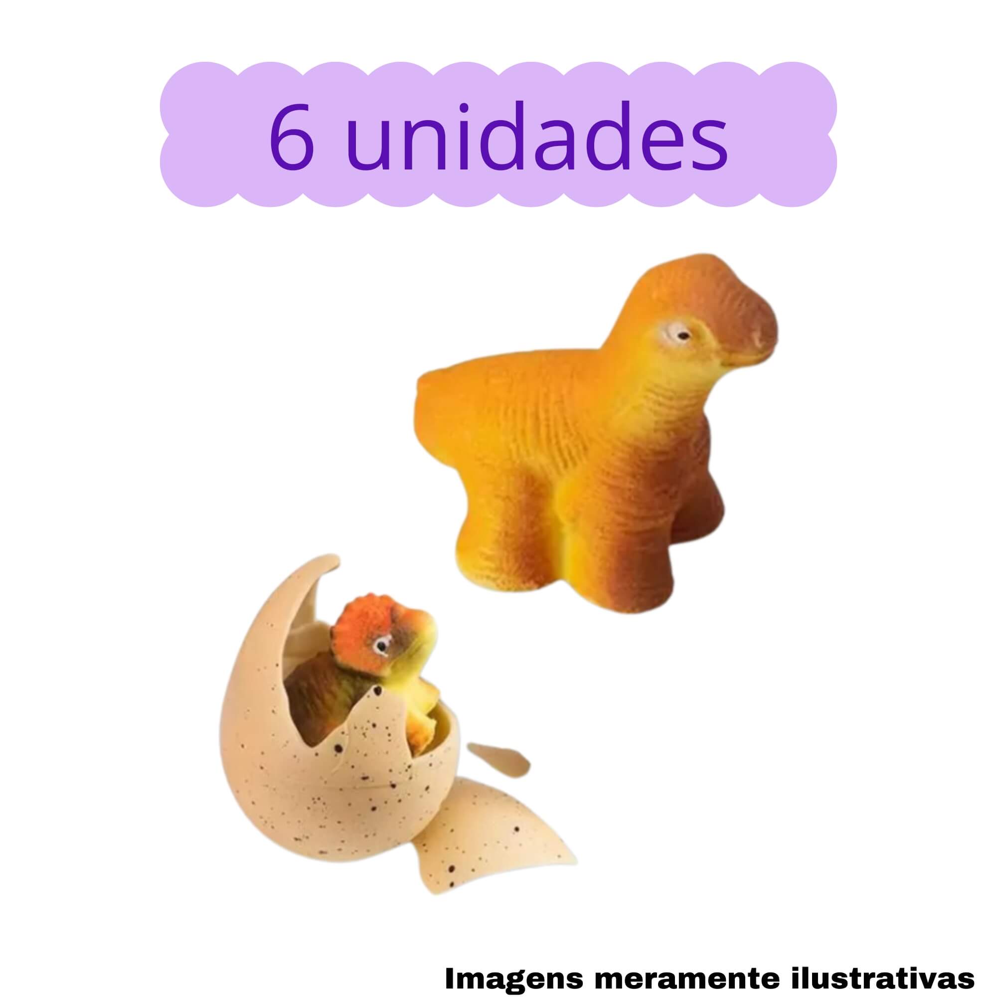 COMP Kit 6 Brinquedos Infantis Ovo Pop Egg Dinossauro Lembrancinha Festa Presente Multikids - BR1909