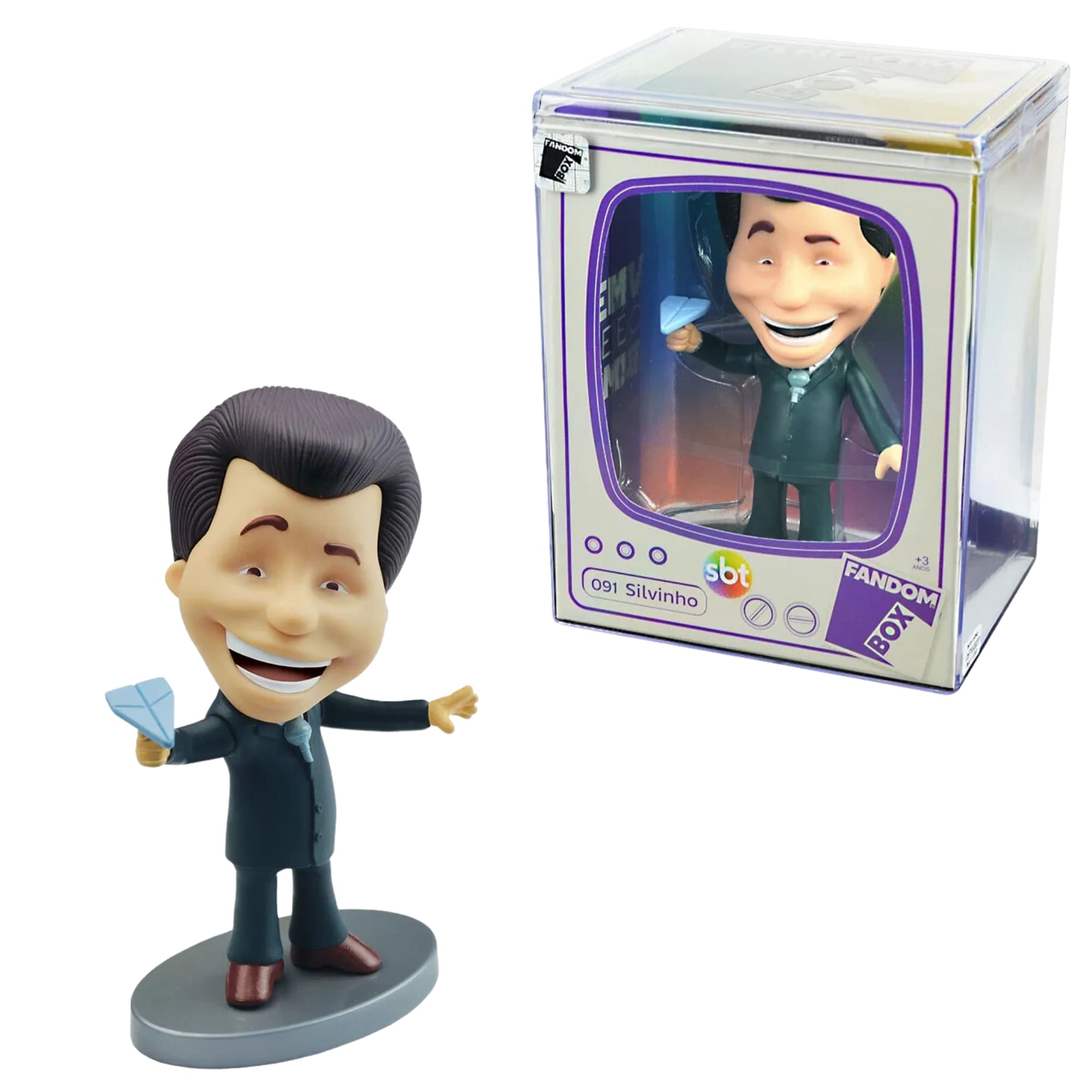 COMP Coleção Fandom Box Silvinho Turista + Silvinho Dourado + Silvio Santos Silvinho Lider
