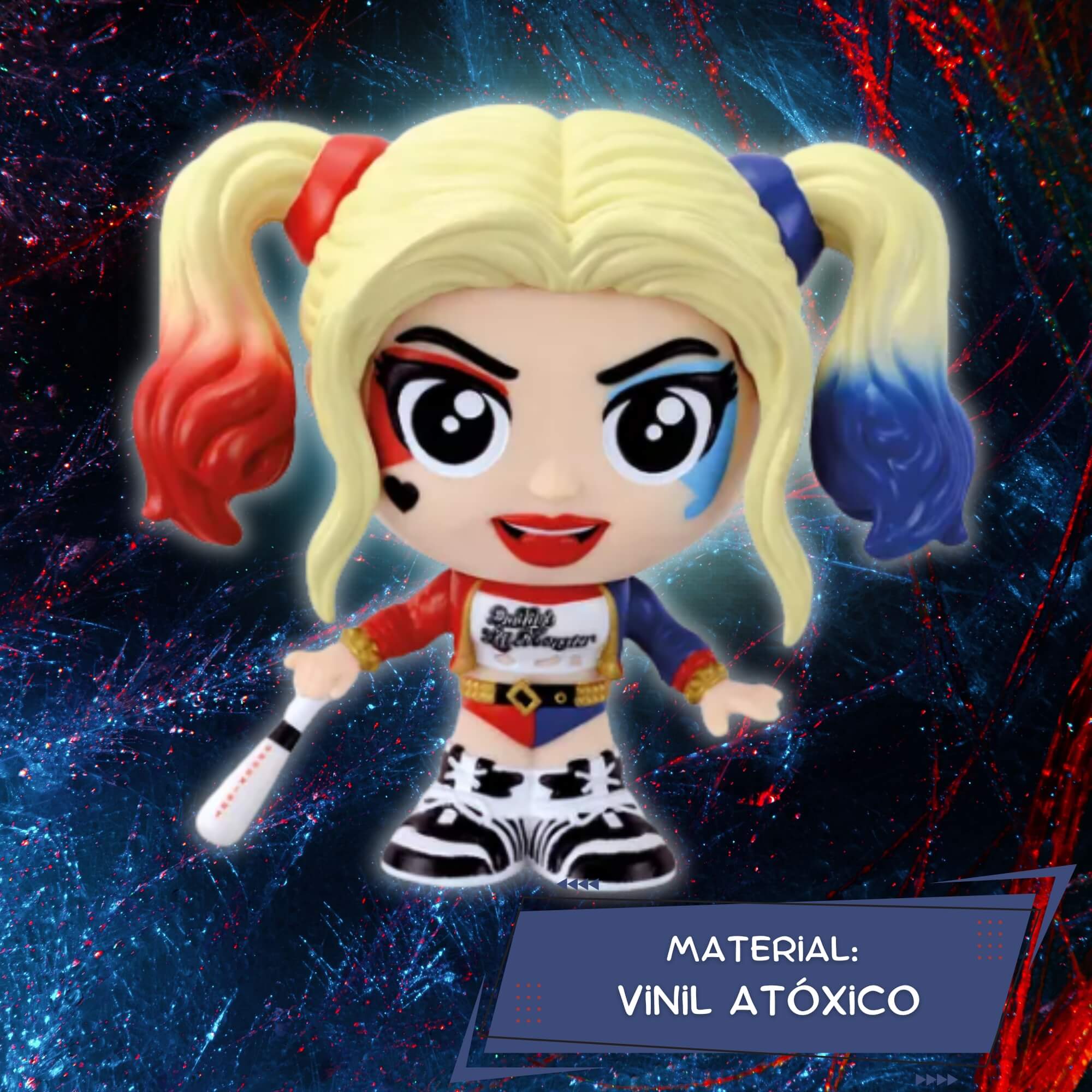 Fandom Box Arlequina - Liga da Justiça - Boneco Colecionável Vinil Atóxico Lider - 3473
