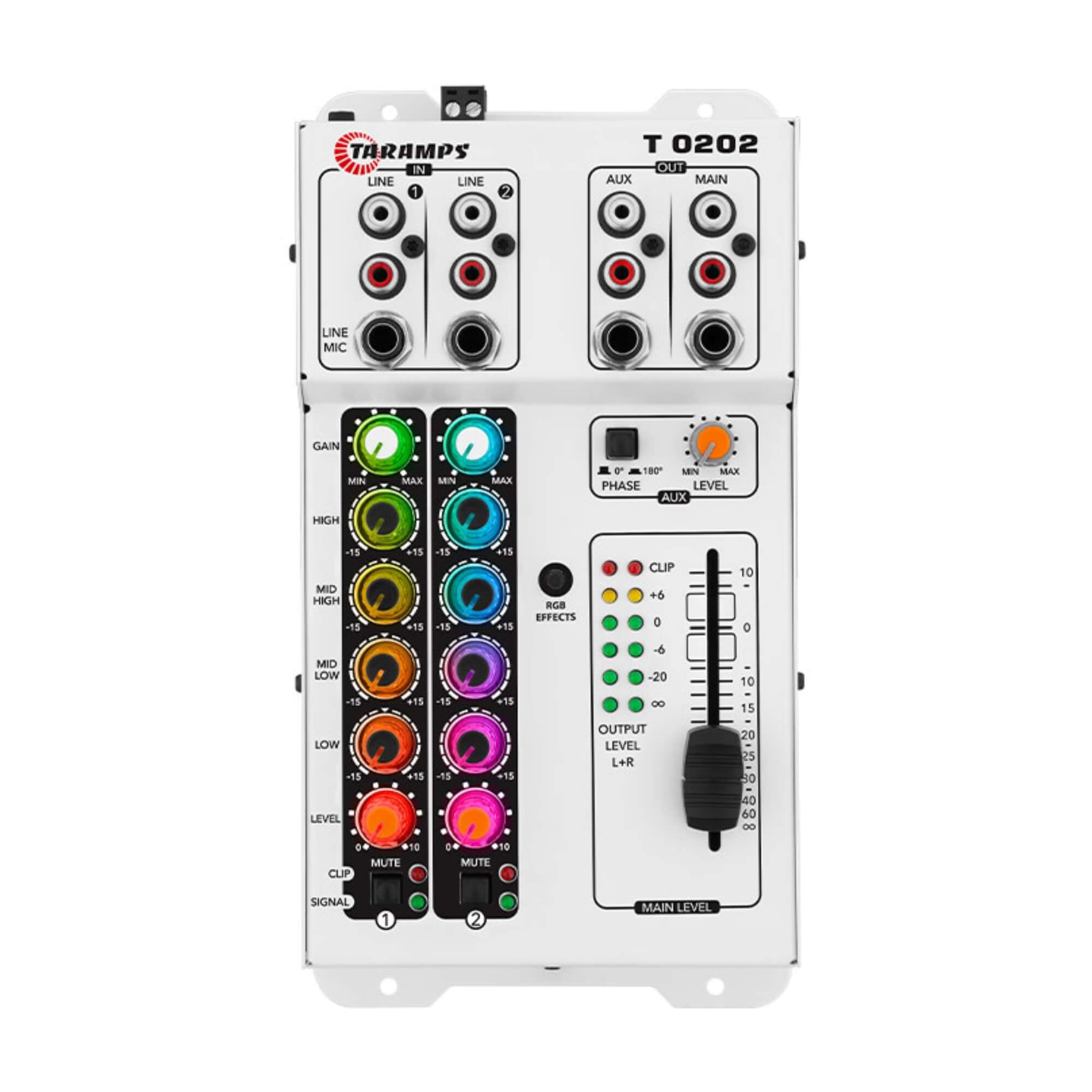 Mesa de Som Automotivo / Som Ambiente T 0202 Multicolor 2 Canais (RGB) Taramps - 902085