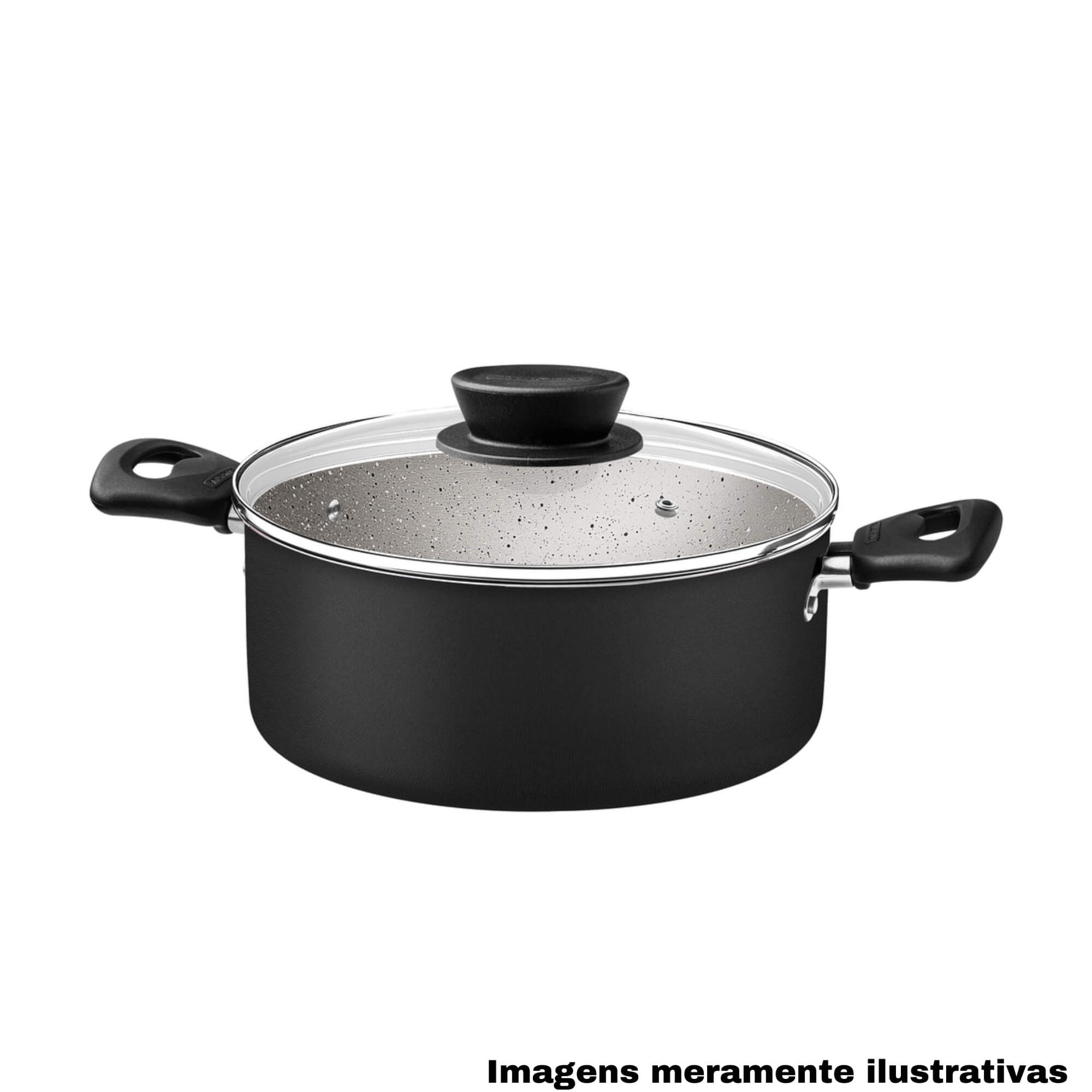 Jogo Panelas Linz Alumínio Inox Antiaderente Starflon Max Preto 4 Peças Tramontina - 28299004