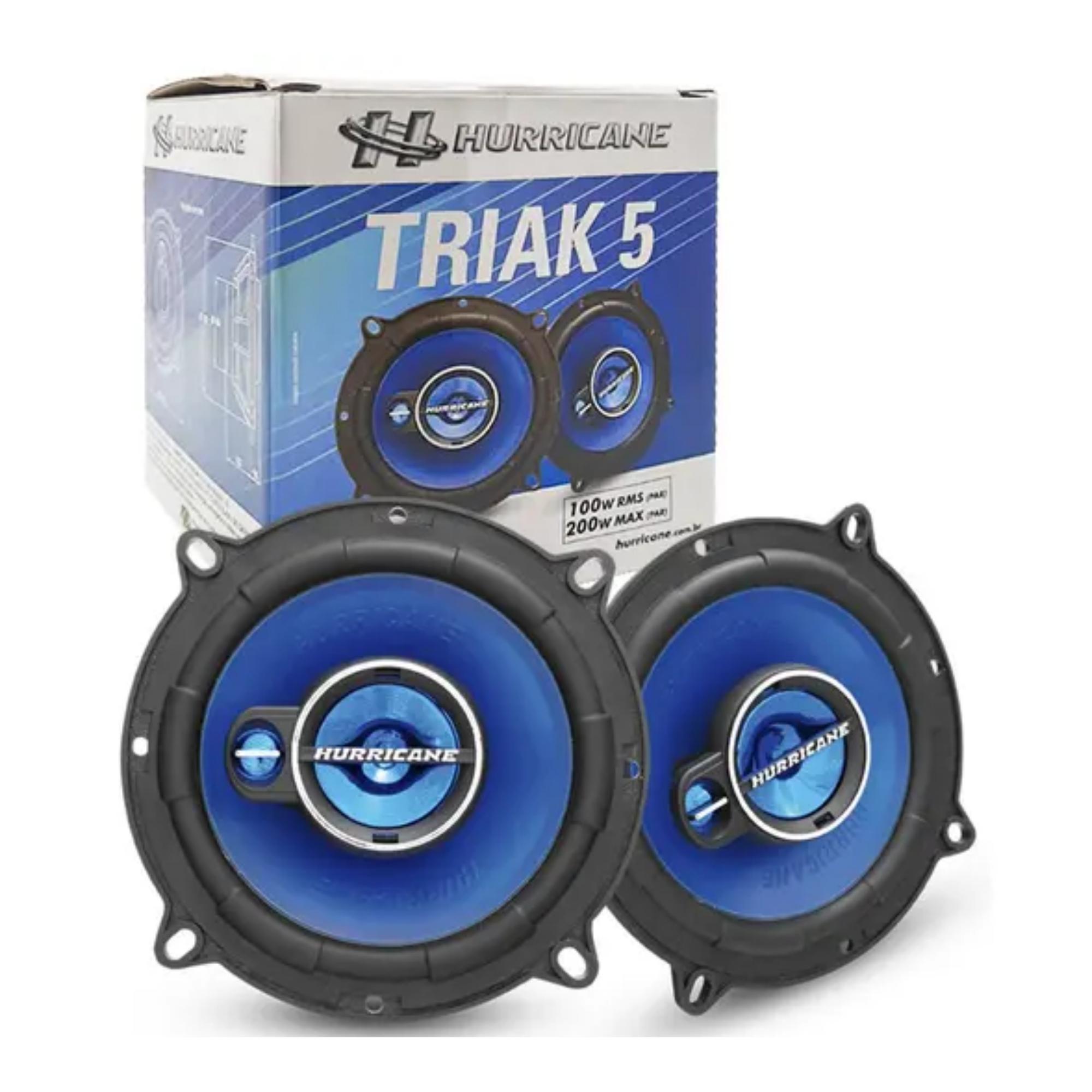 COMP Kit 4 Alto Falante Porta Hurricane 5 Polegadas 200w Triak Cor Azul Hurricane