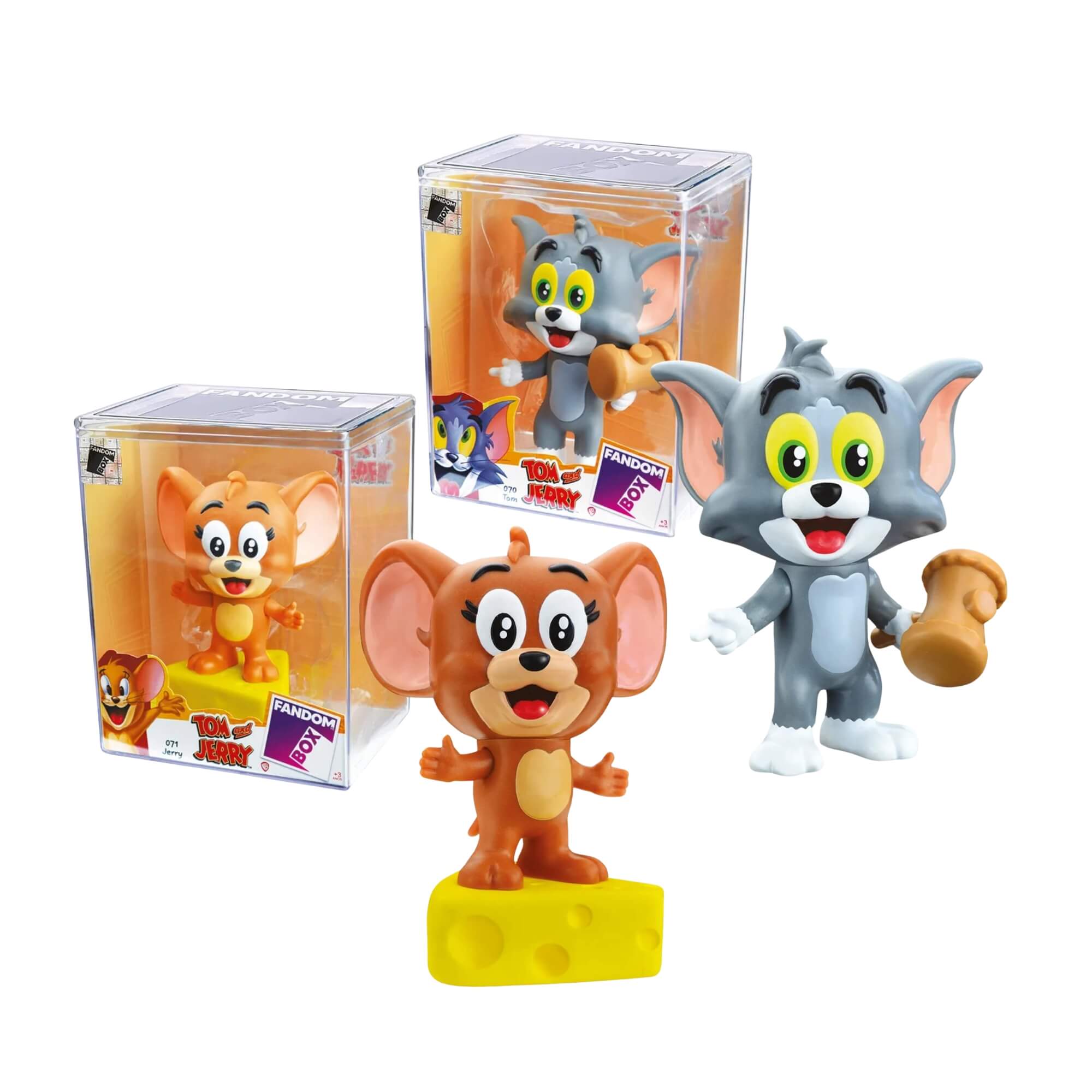 COMP Kit Fandom Box Tom e Jerry Boneco Miniatura Colecionável 16cm Vinil Atóxico Lider - 3475