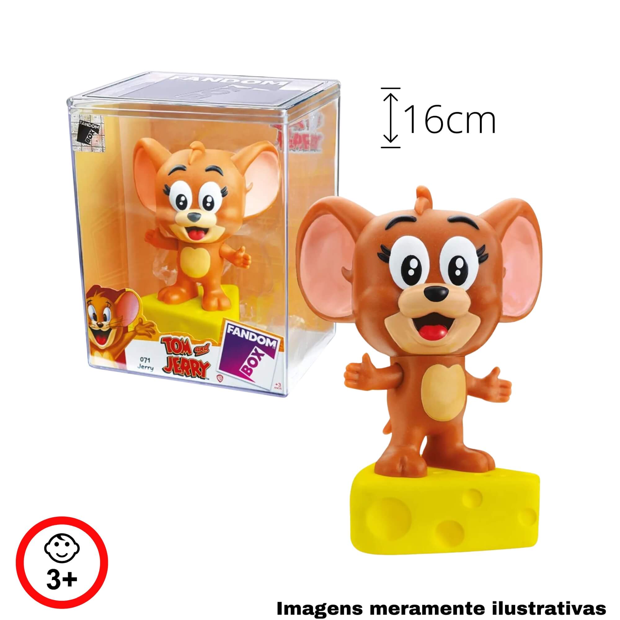 COMP Kit Fandom Box Tom e Jerry Boneco Miniatura Colecionável 16cm Vinil Atóxico Lider - 3475
