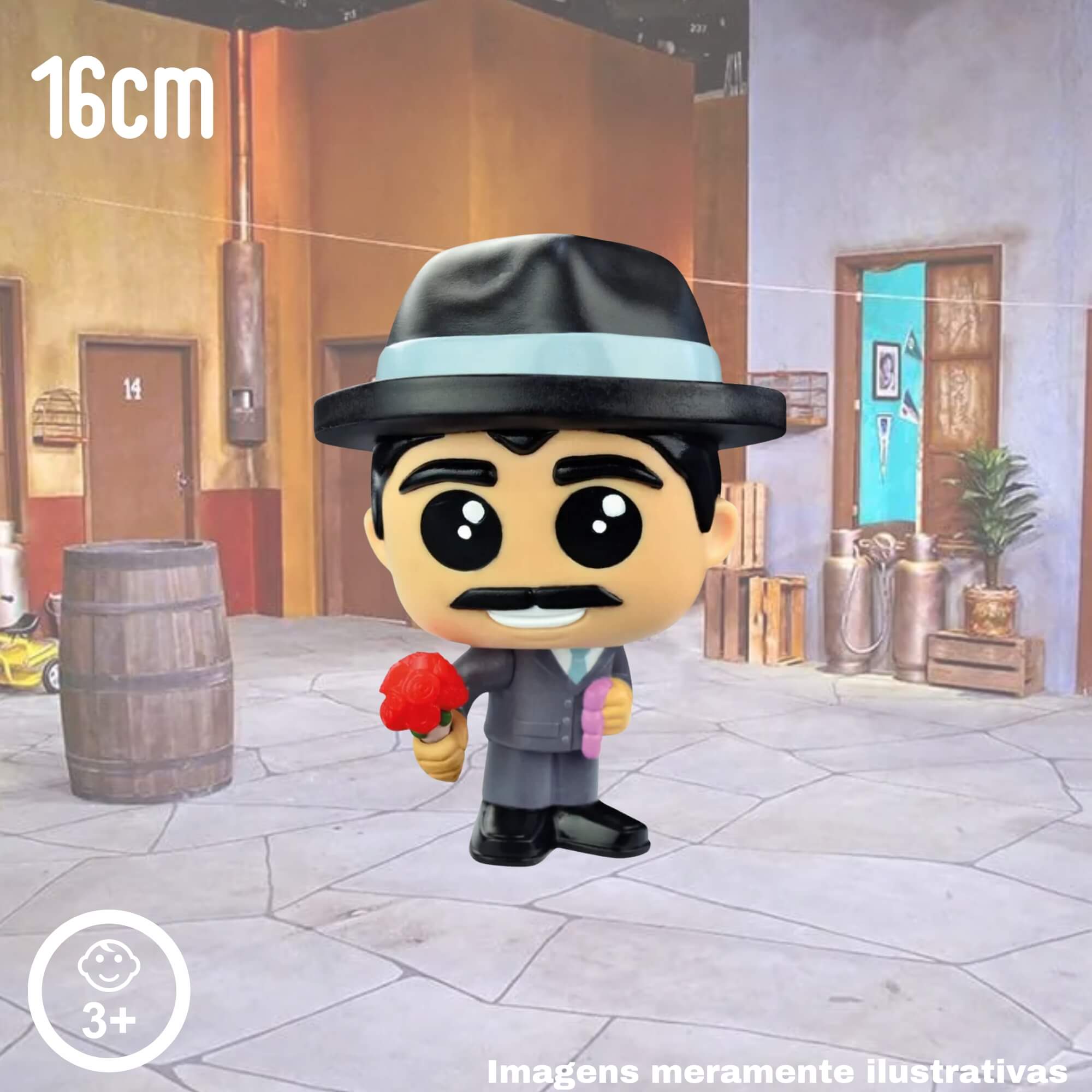 COMP Kit Fandom Box Turma do Chaves Boneco Miniatura Colecionável 16cm Vinil Atóxico Lider - 3493