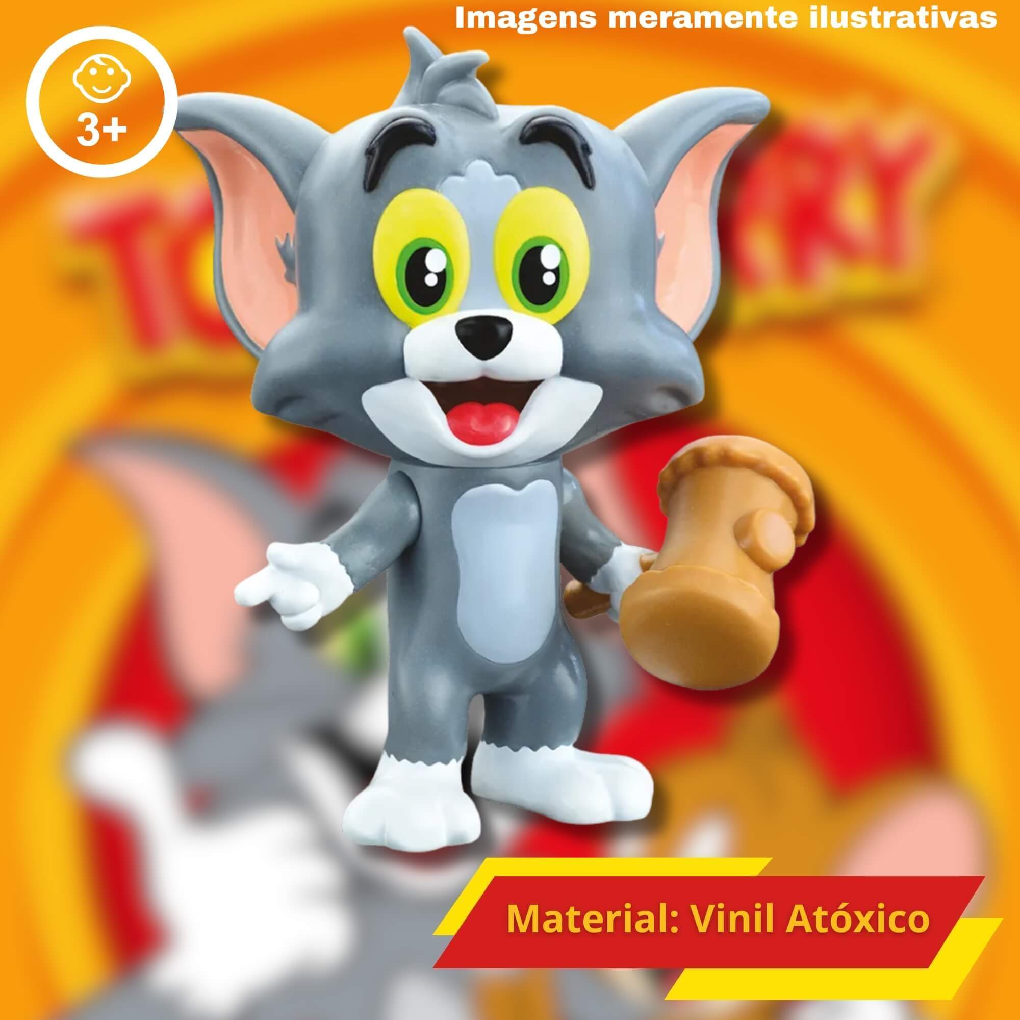 VAR Unidade Fandom box Tom e Jerry Boneco Miniatura Colecionável 16cm Vinil Atóxico Lider - 3476