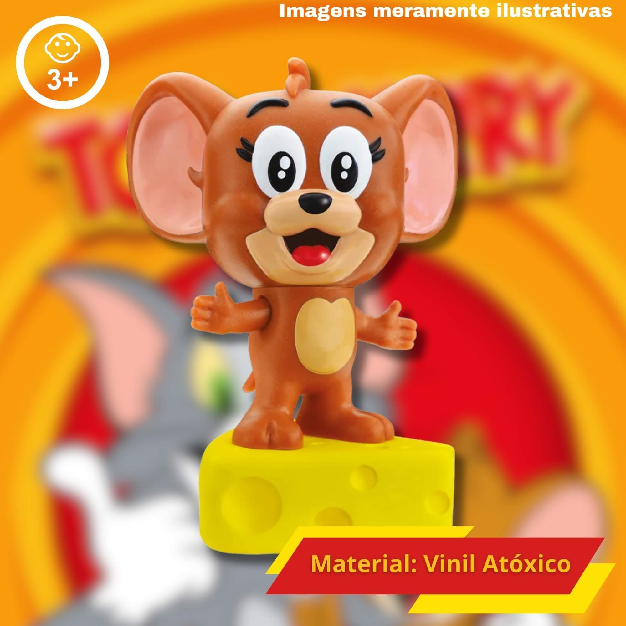 VAR Unidade Fandom box Tom e Jerry Boneco Miniatura Colecionável 16cm Vinil Atóxico Lider - 3476