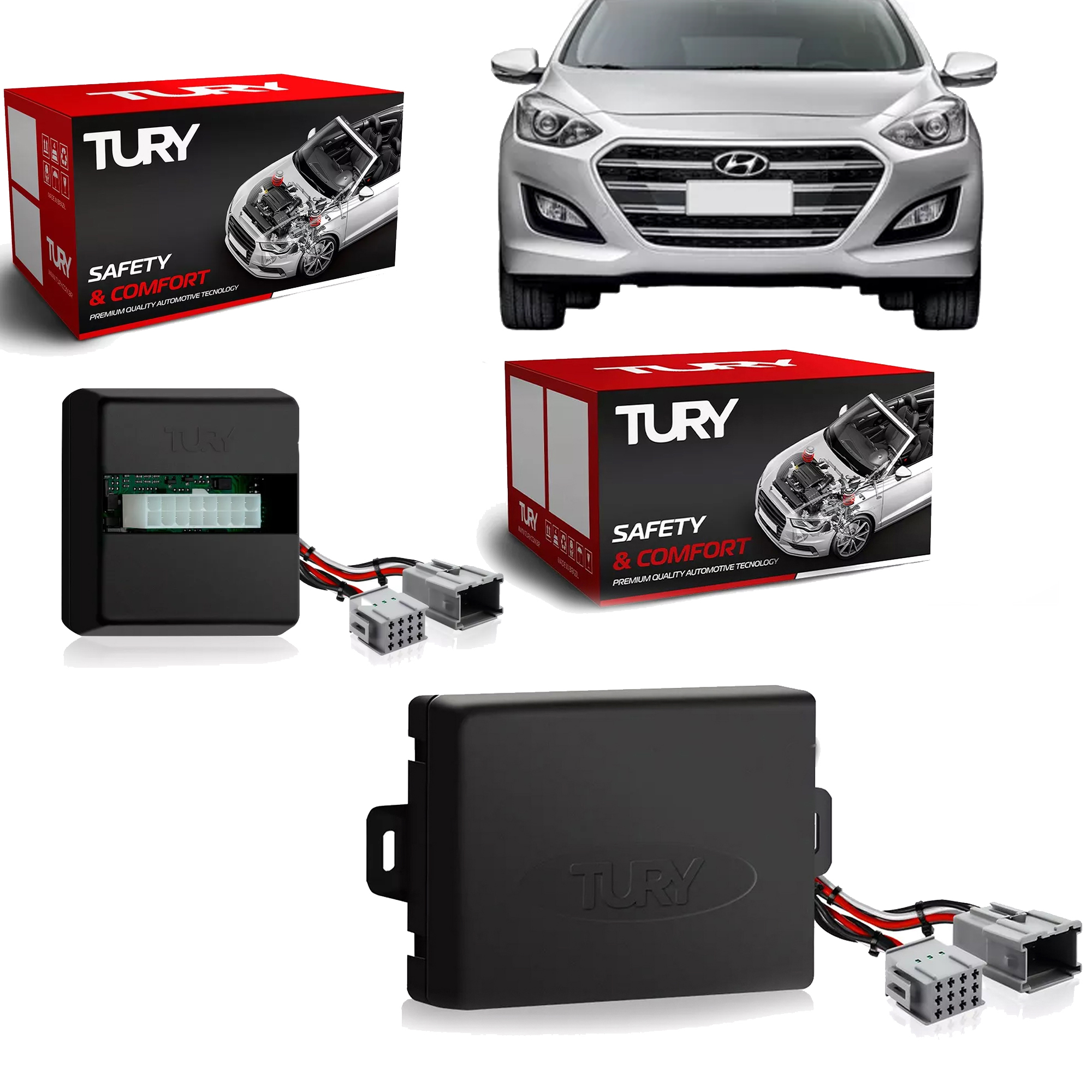 Comp Kit automação i30 2013 até 2018 - Vidro elétrico - retrovisor eletricos + Tilt Down Tury