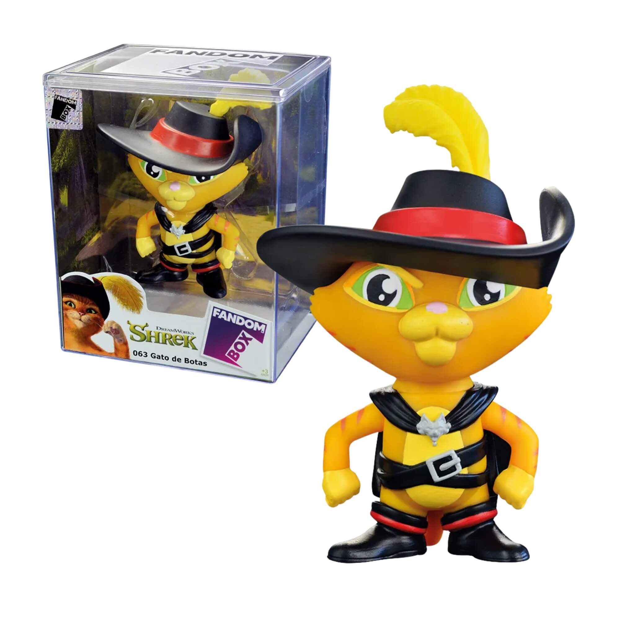 VAR Unidade Fandom Box Shrek Miniatura Boneco Colecionável 16cm Material Vinil Atóxico Lider - 3479 Personagem:Gato de B