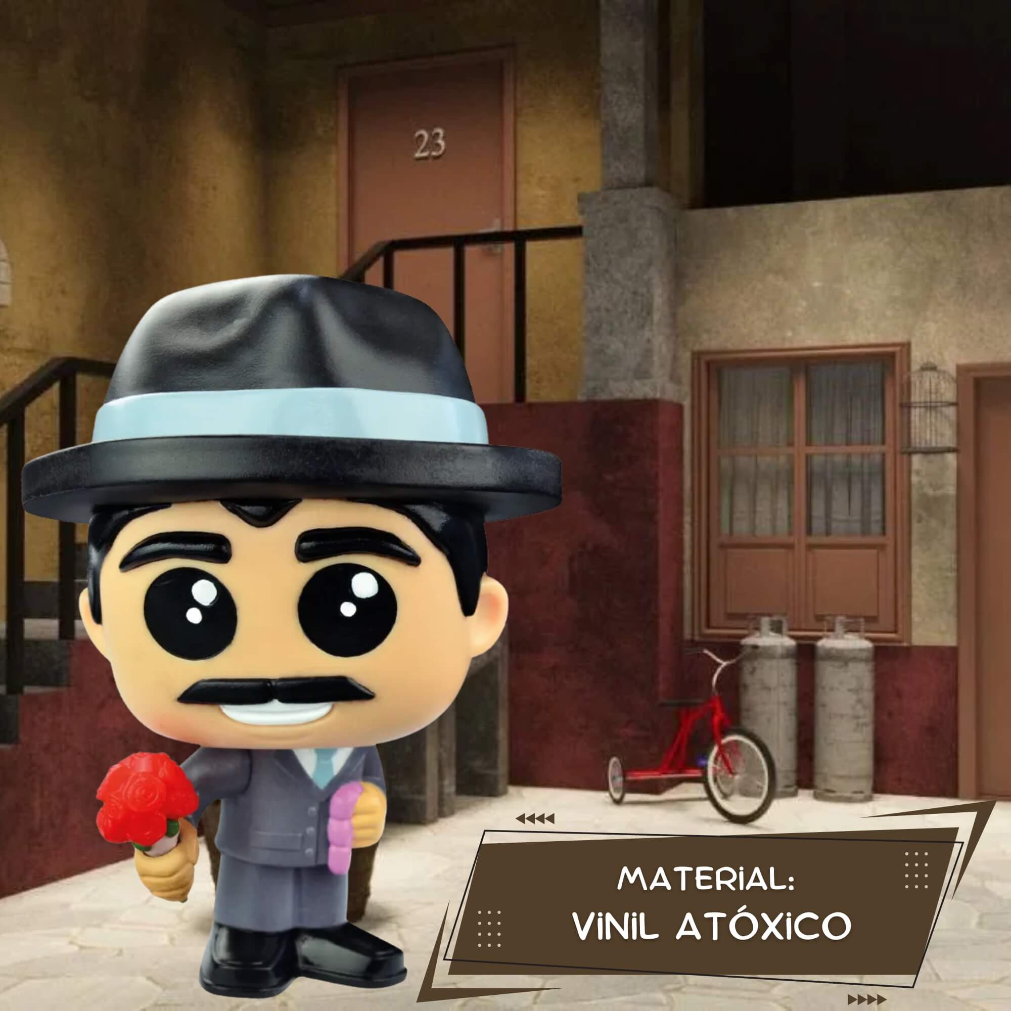 VAR Unidade Fandom Turma do Chaves Miniatura Boneco Colecionável 16cm Vinil Atóxico Lider - 3492 Personagem:Professor Gi