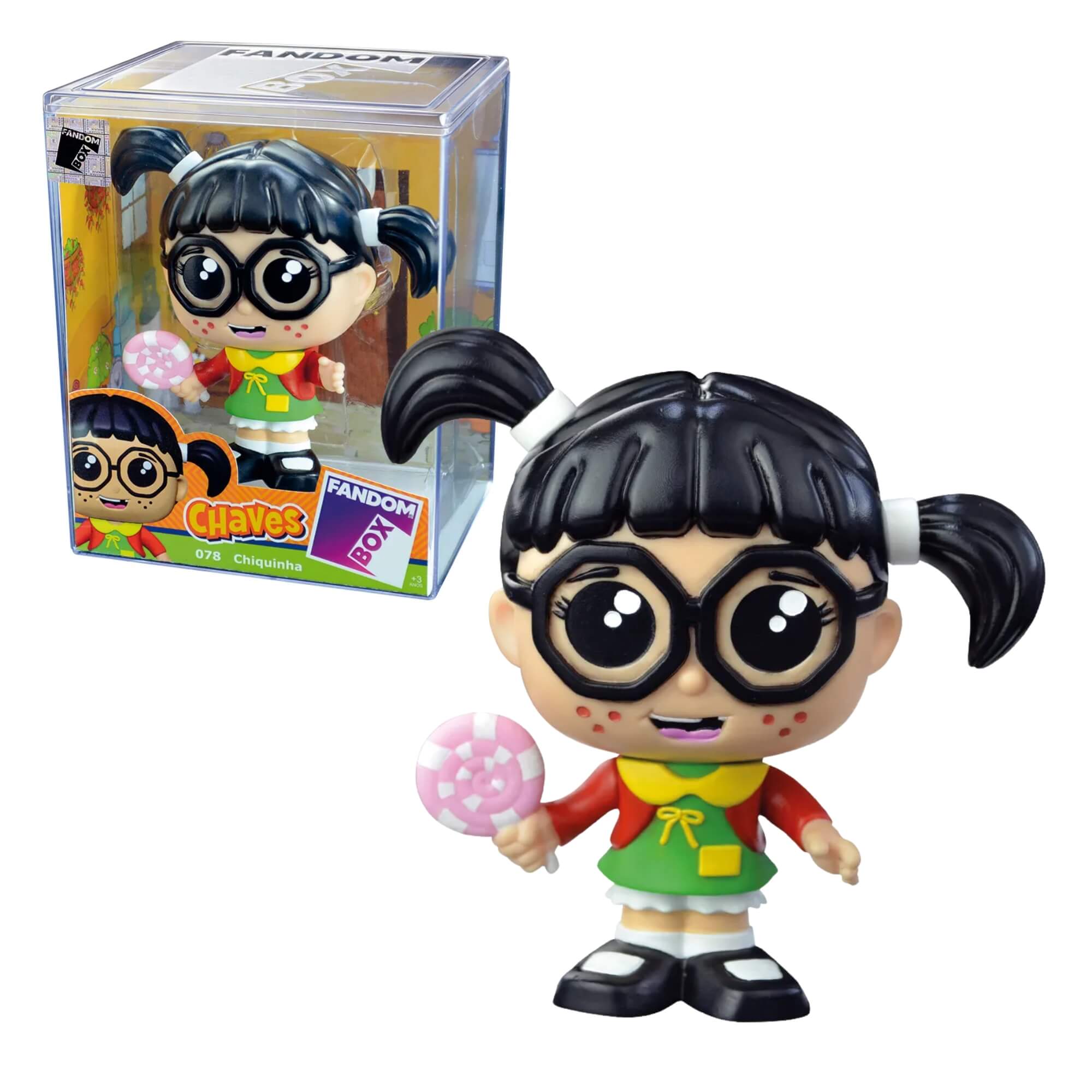 VAR Unidade Fandom Turma do Chaves Miniatura Boneco Colecionável 16cm Vinil Atóxico Lider - 3492 Personagem:Chiquinha
