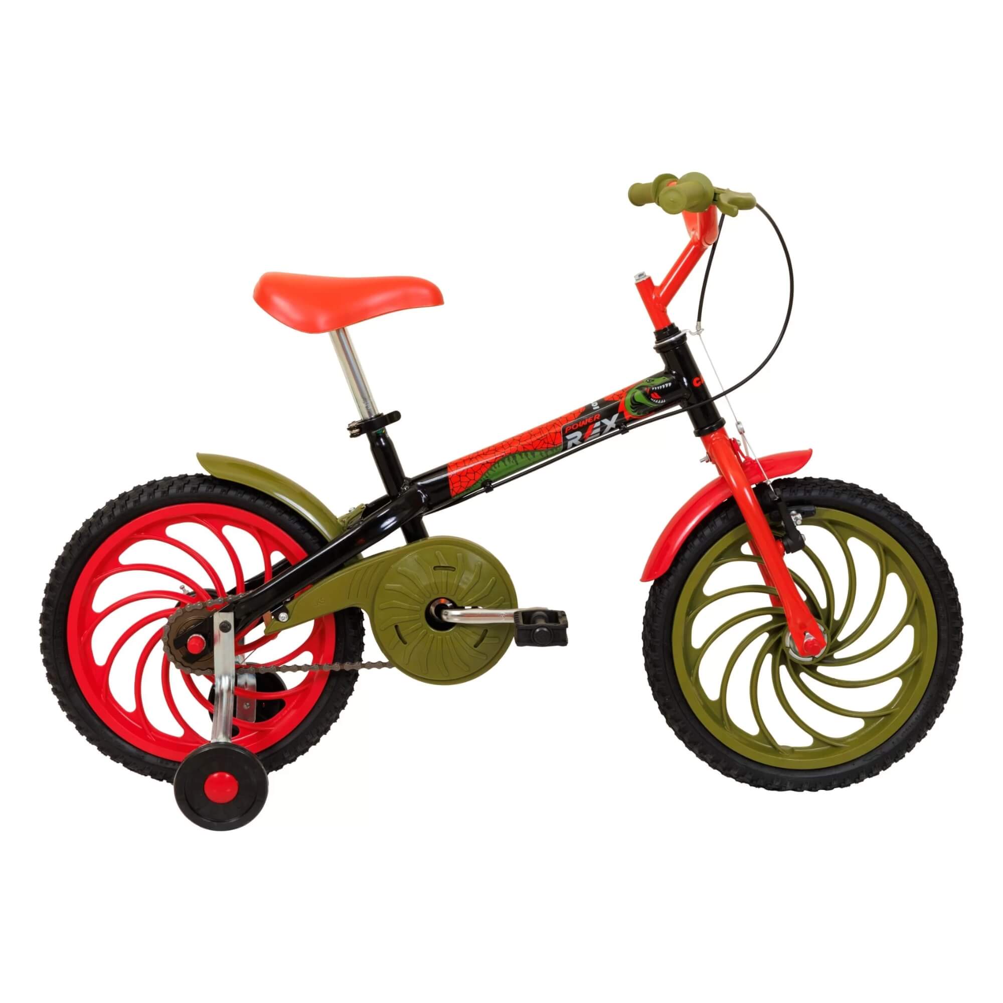 Bicicleta Power Rex 16 A25 Aro 16 1V na cor Preta Caloi - 005258.19008