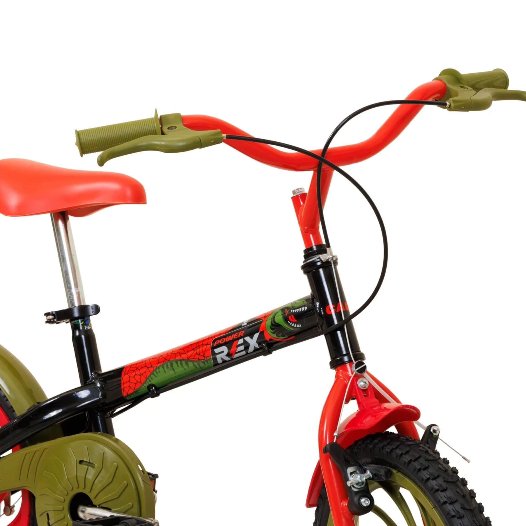 Bicicleta Power Rex 16 A25 Aro 16 1V na cor Preta Caloi - 005258.19008