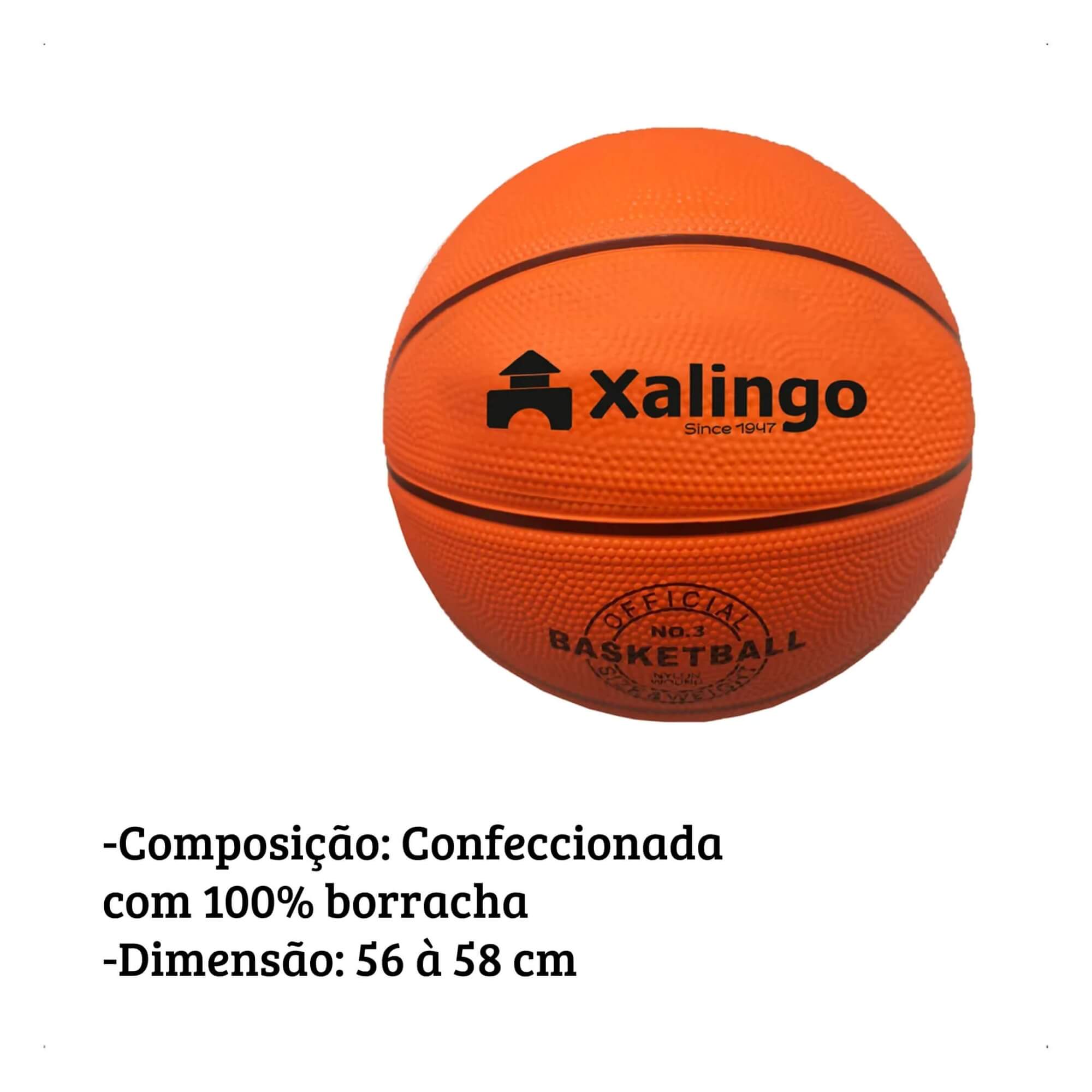 COMP Kit 4 Bolas Tamanho 3 + Cesta de Basquete Infantil  Indicado para 4 aos 6 anos - Xalingo 28687