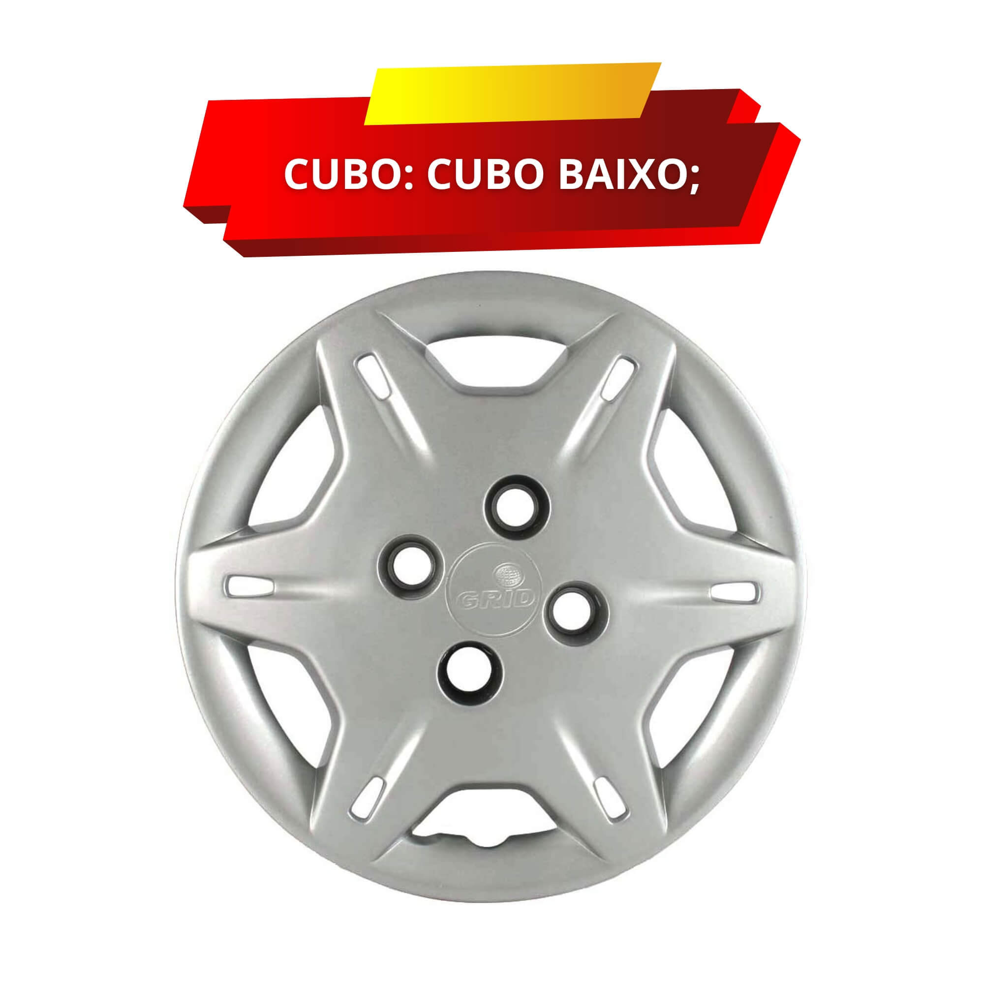 Calota Aro 13" Prata Mod Corsa Wind 2000 (Jogo c/ 4 Calotas) Grid - 004CB-PTA-E