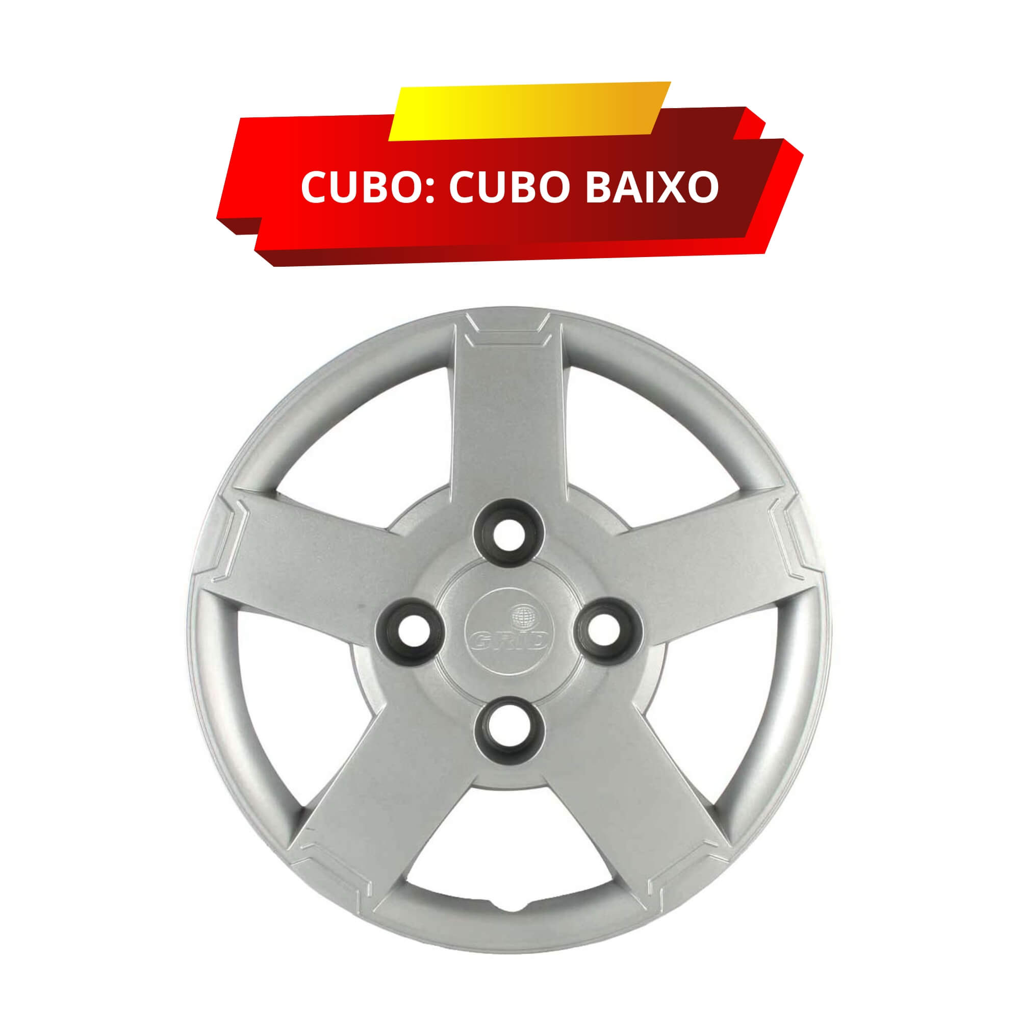 Calota Aro 13" cor Prata Modelo Ka 2008/2012 (Jogo c/ 4 Calotas) Grid - 013CB-PTA-E
