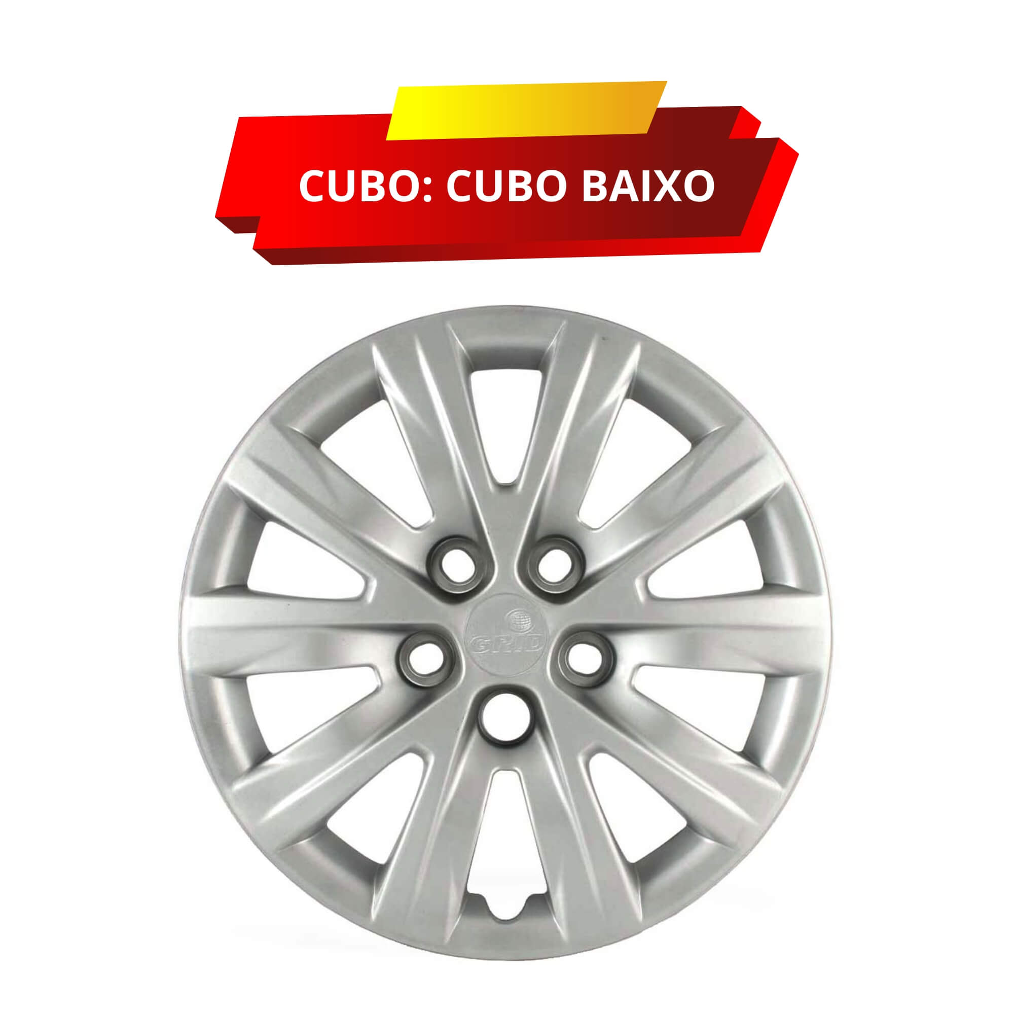 Calota Aro 14" cor Prata Modelo Fox/Polo 2012/13 (Jogo c/ 4 Calotas) Grid - 049CB-PTA-E