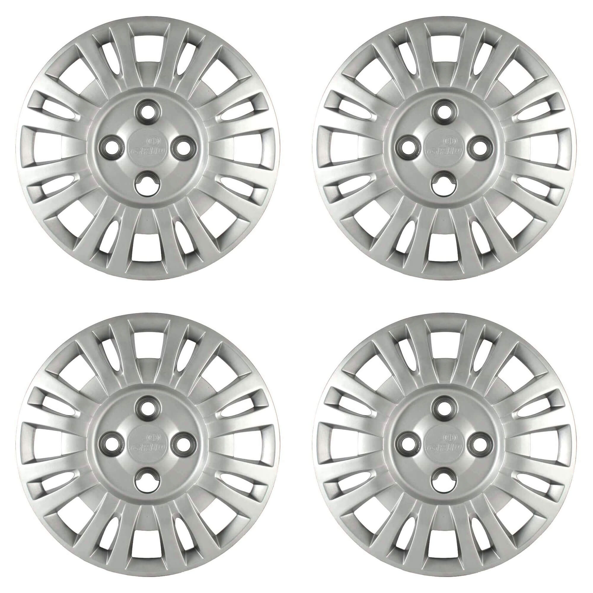 Calota Aro 13" cor Prata Modelo Uno Fire 2004/2005 (Jogo c/ 4 Calotas) Grid - 054CB-PTA-E