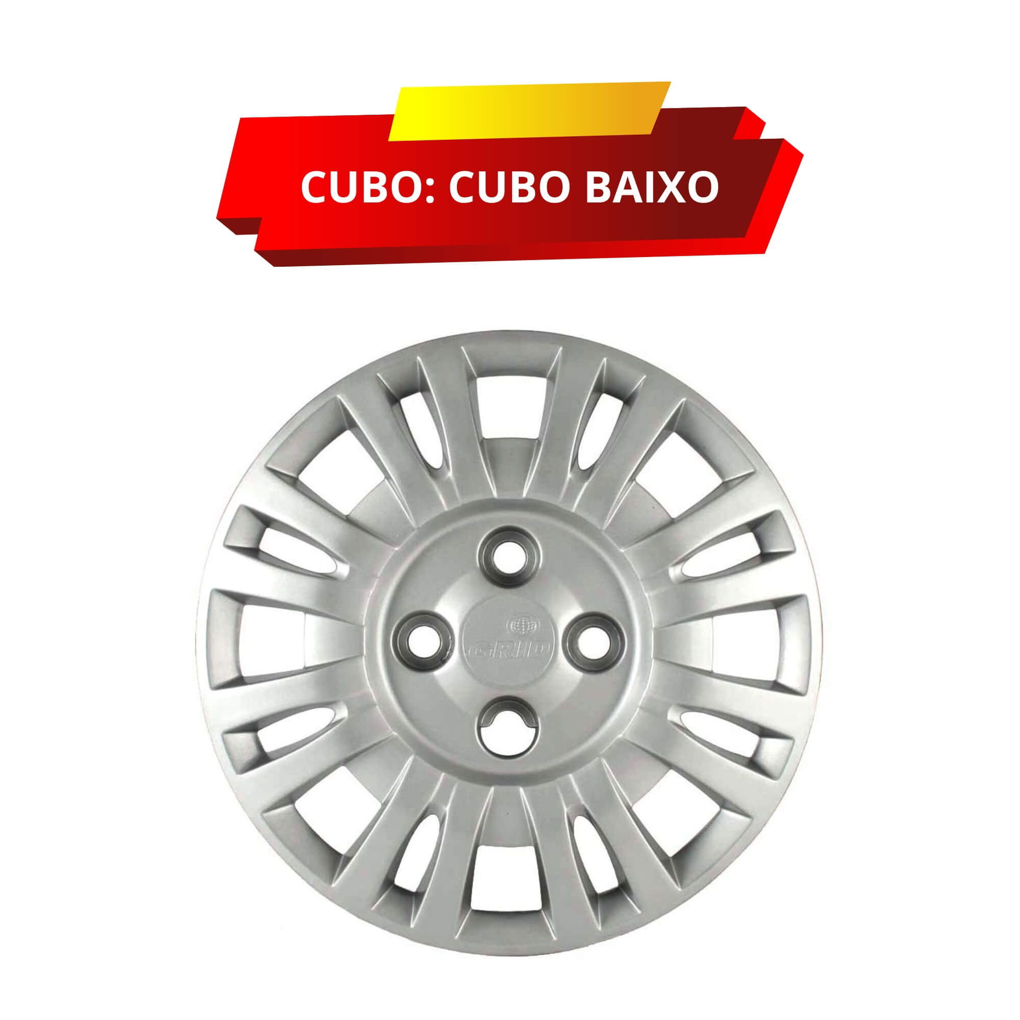 Calota Aro 13" cor Prata Modelo Uno Fire 2004/2005 (Jogo c/ 4 Calotas) Grid - 054CB-PTA-E