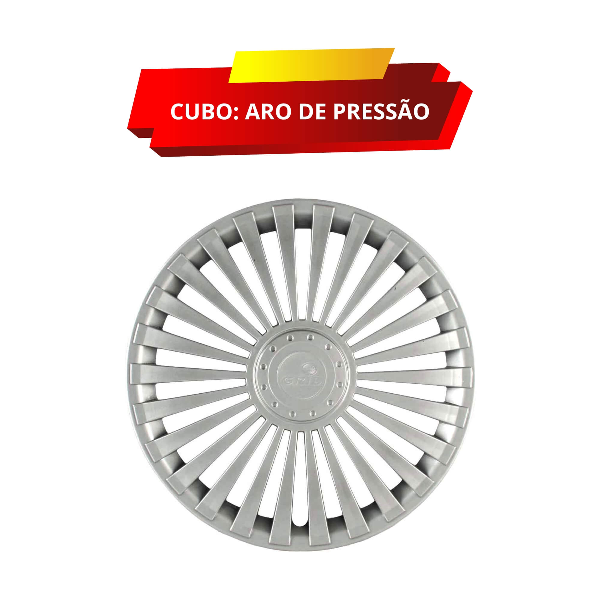 Calota Aro 14" cor Prata Modelo Europa (Jogo c/ 4 Calotas) Grid - 068AR-PTA-E