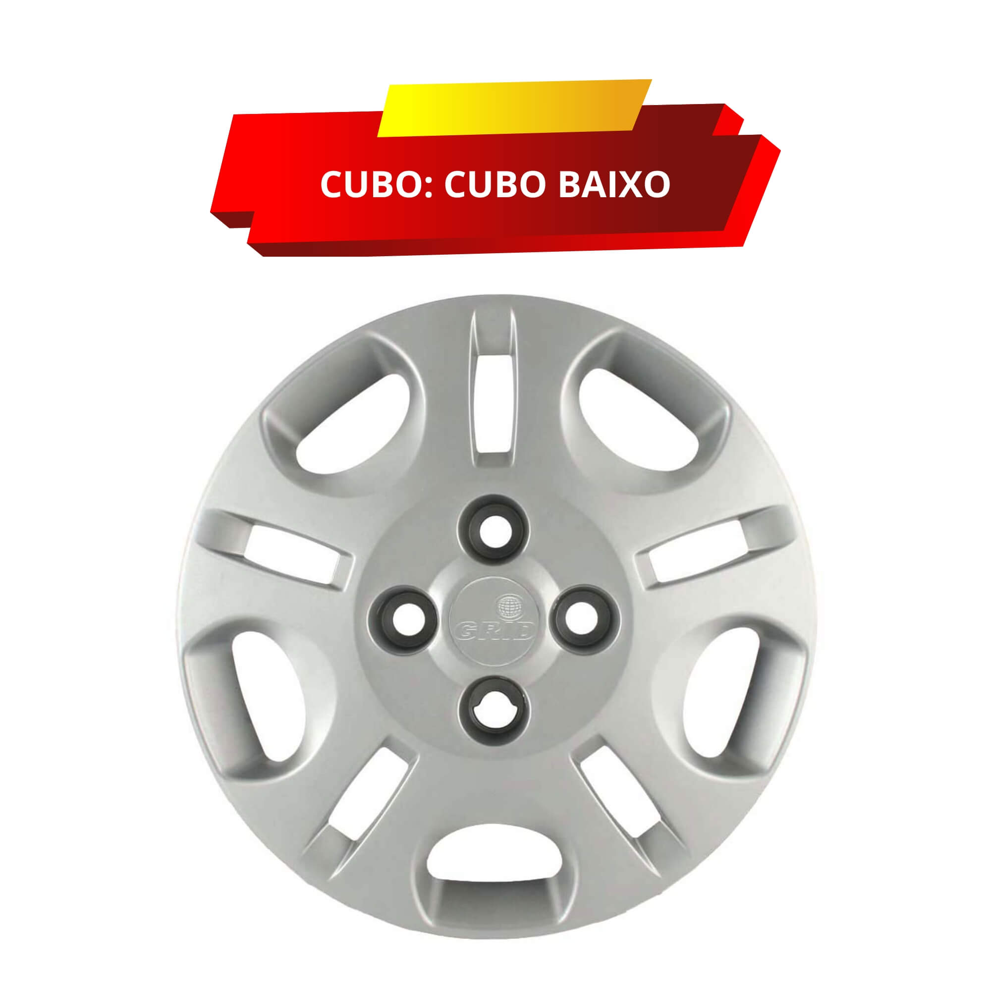 Calota Aro 13" cor Prata Modelo Uno Fire Economy 2008/10 (Jogo c/ 4 Calotas) Grid - 071CB-PTA-E