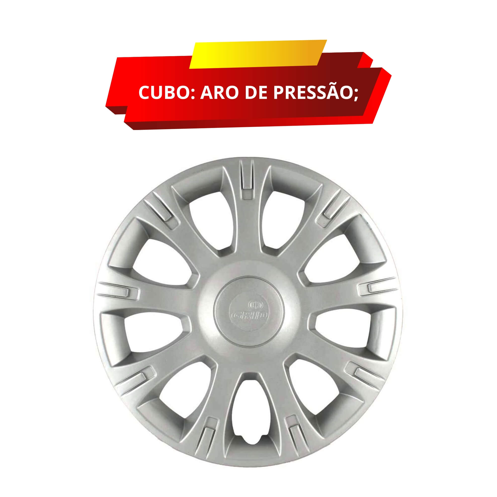 Calota Aro 14" cor Prata Modelo Sandero/Logan 2009/13 (Jogo c/ 4 Calotas) Grid - 086AR-PTA-E