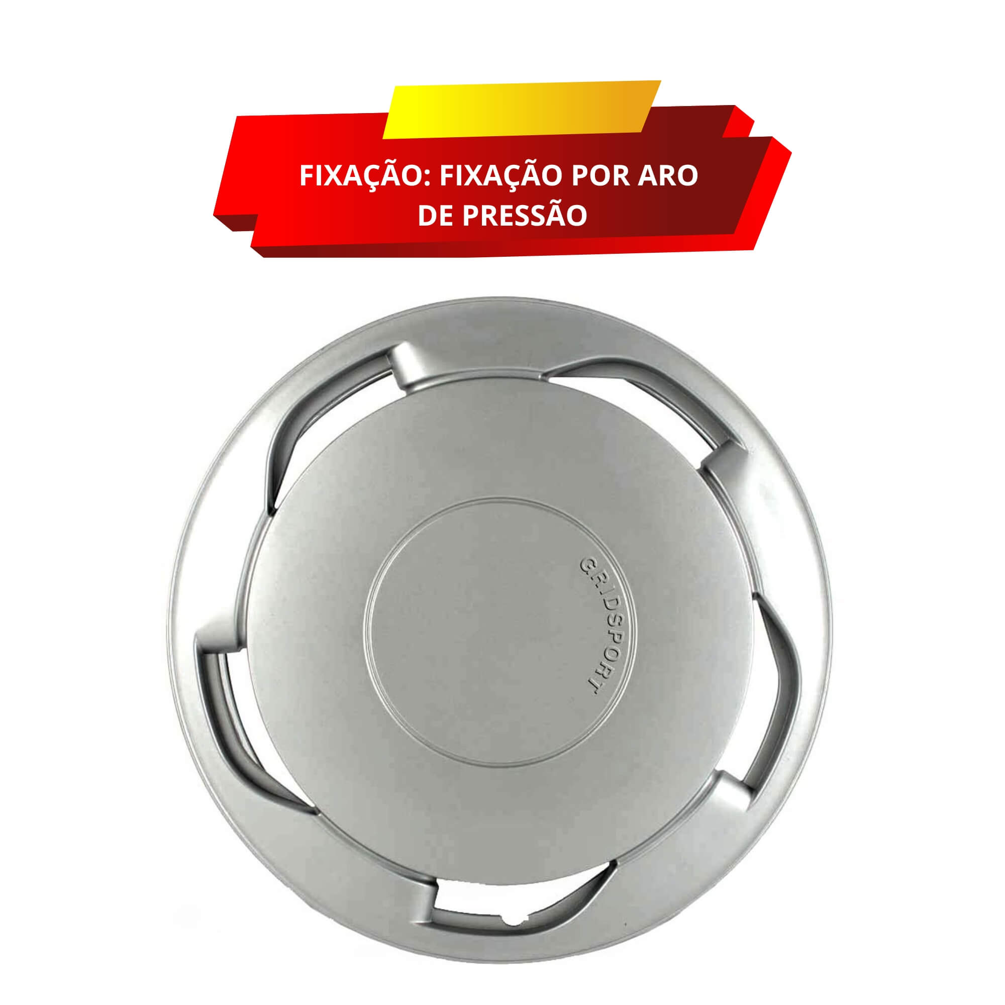 Calota Aro 14" cor Prata Modelo Orbital (Jogo c/ 4 Calotas) Grid - 100AR-PTA-E