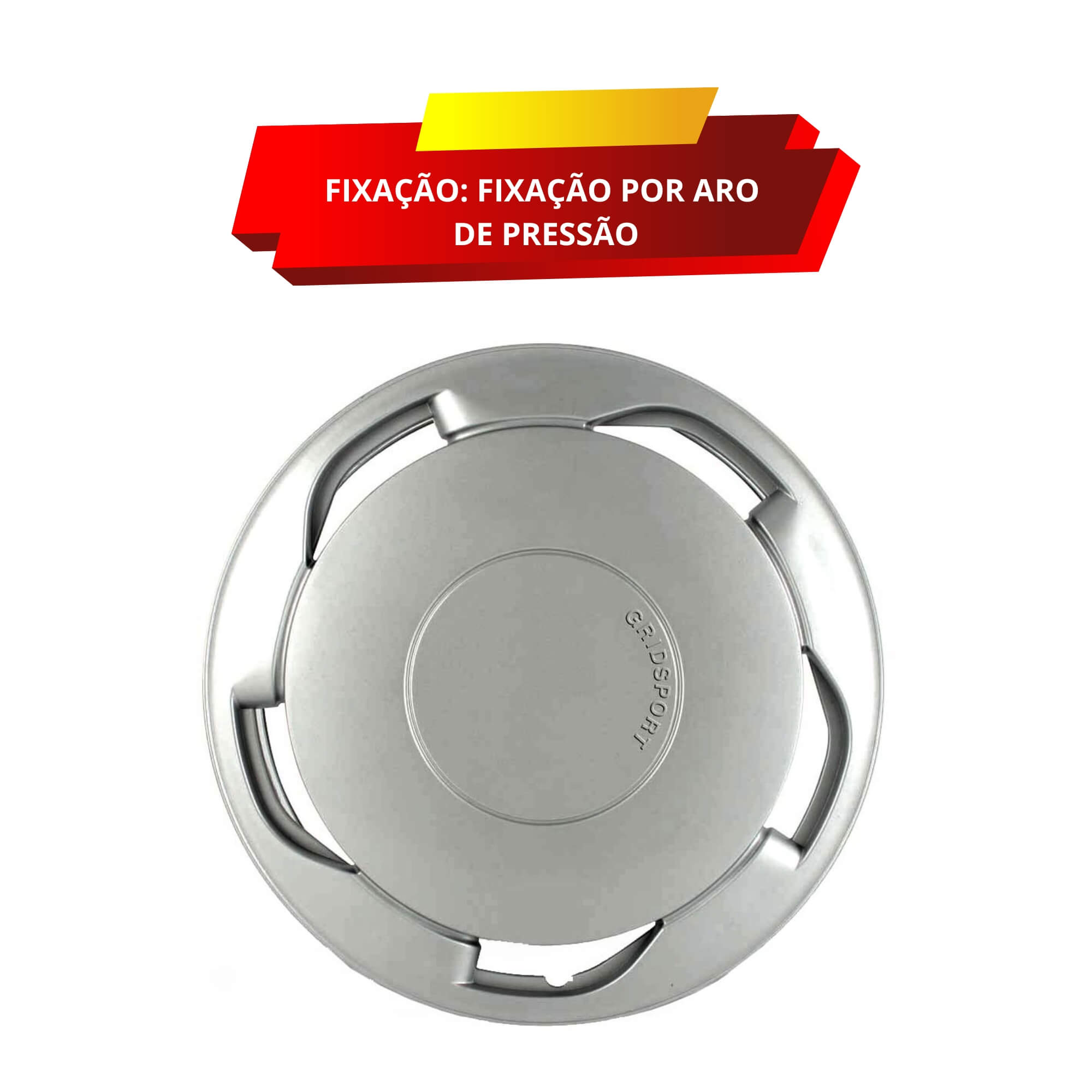 Calota Aro 13" cor Prata Modelo Orbital (Jogo c/ 4 Calotas) Grid - 101AR-PTA-E