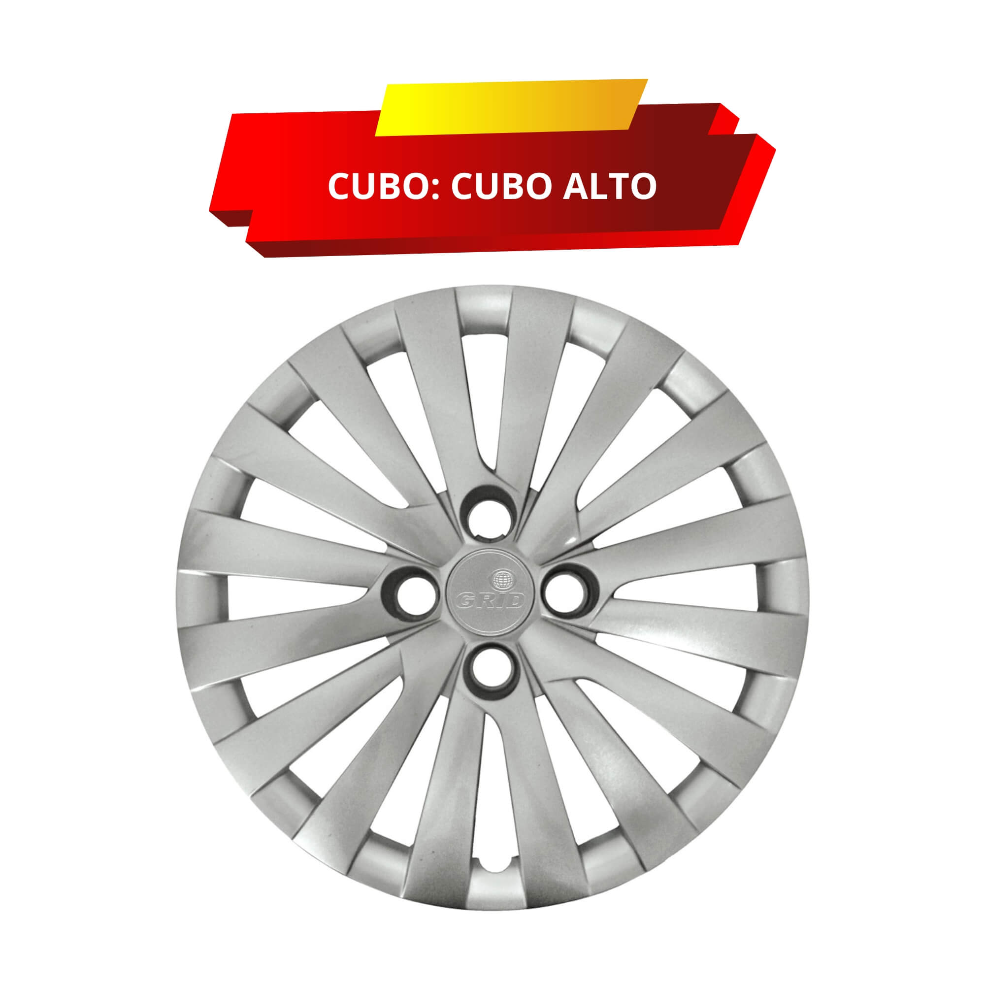 Calota Aro 14" cor Prata Modelo Gol/Voyage G5/G6 2014 (Jogo c/ 4 Calotas) Grid - 117CA-PTA-E