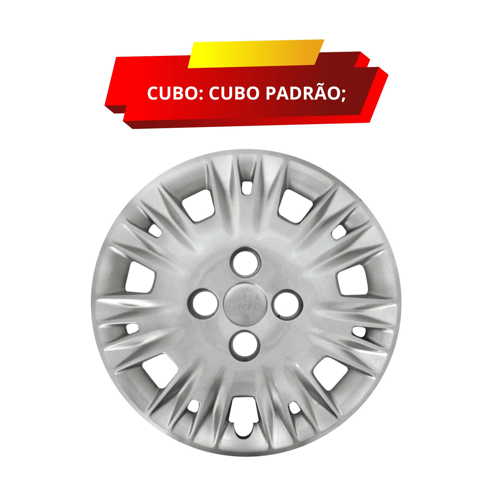 Calota Aro 15" cor Prata Modelo New Fiesta 2014/17 (Jogo c/ 4 Calotas) Grid - 123CP-PTA-E