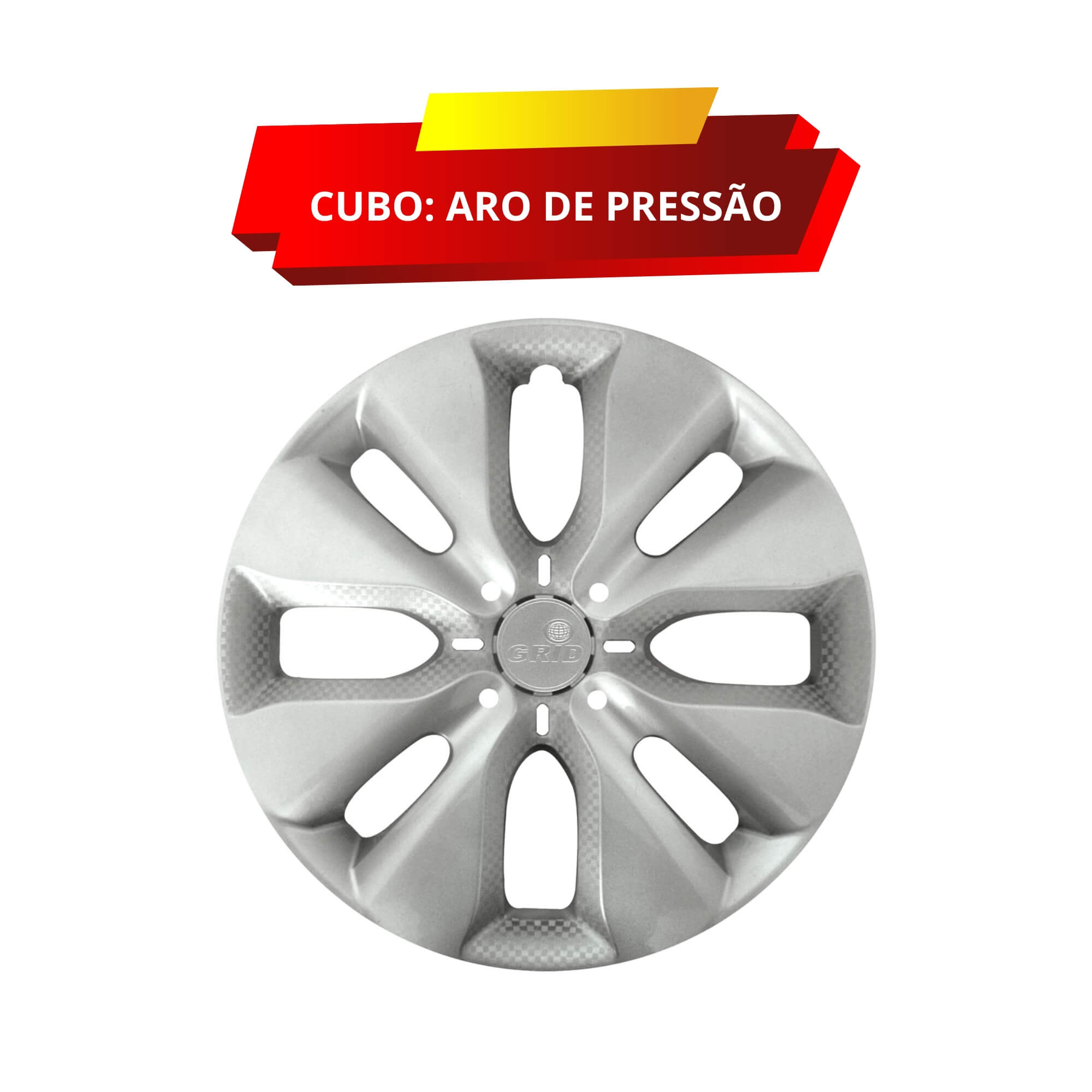 Calota Aro 15" cor Prata Modelo C3 2014/18 (Jogo c/ 4 Calotas) Grid - 130AR-PTA-E