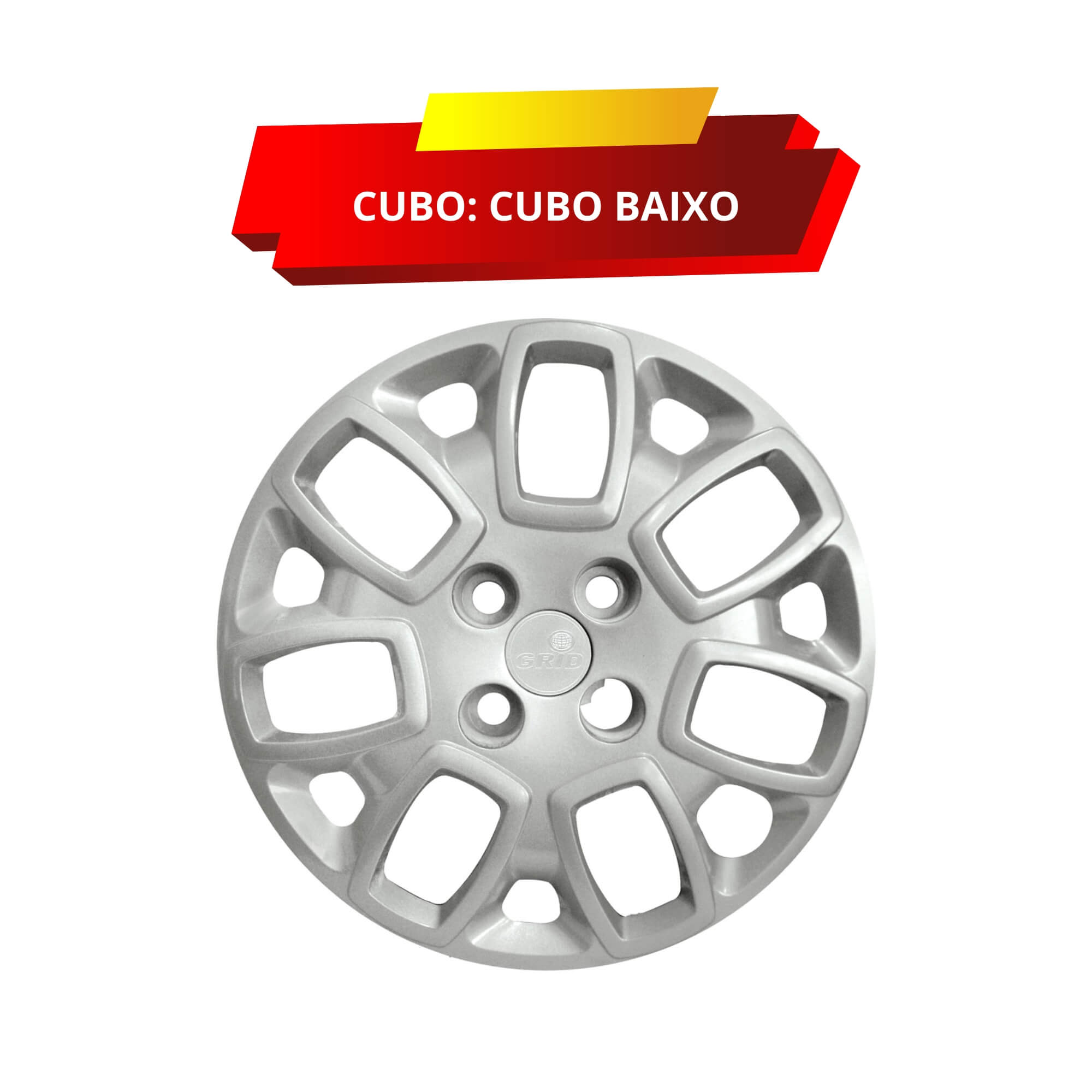 Calota Aro 14" cor Prata Modelo Uno Attractive 2014 (Jogo c/ 4 Calotas) Grid - 157CB-PTA-E