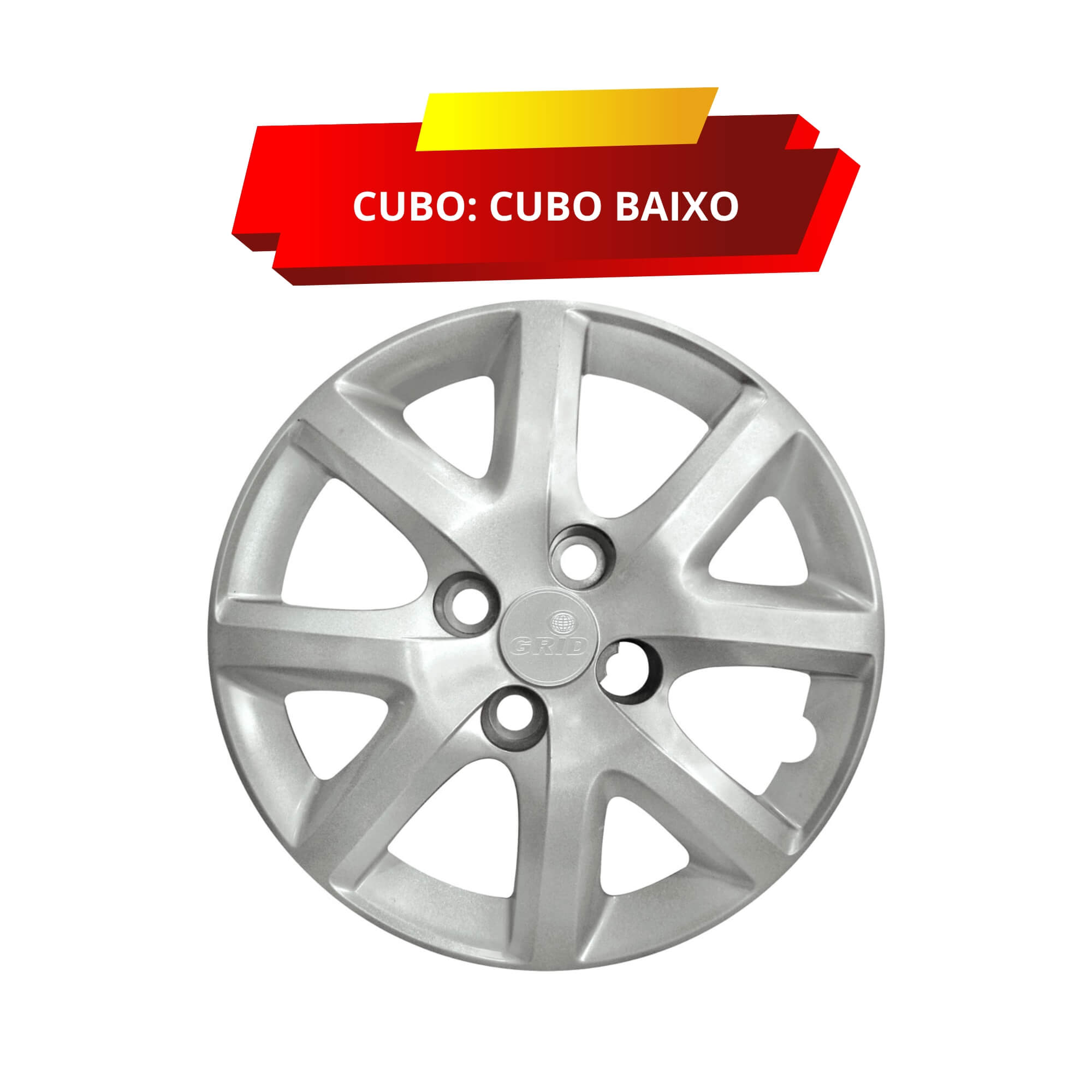 Calota Aro 14" cor Prata Modelo Siena EL 1.4 2014 (Jogo c/ 4 Calotas) Grid - 160CB-PTA-E