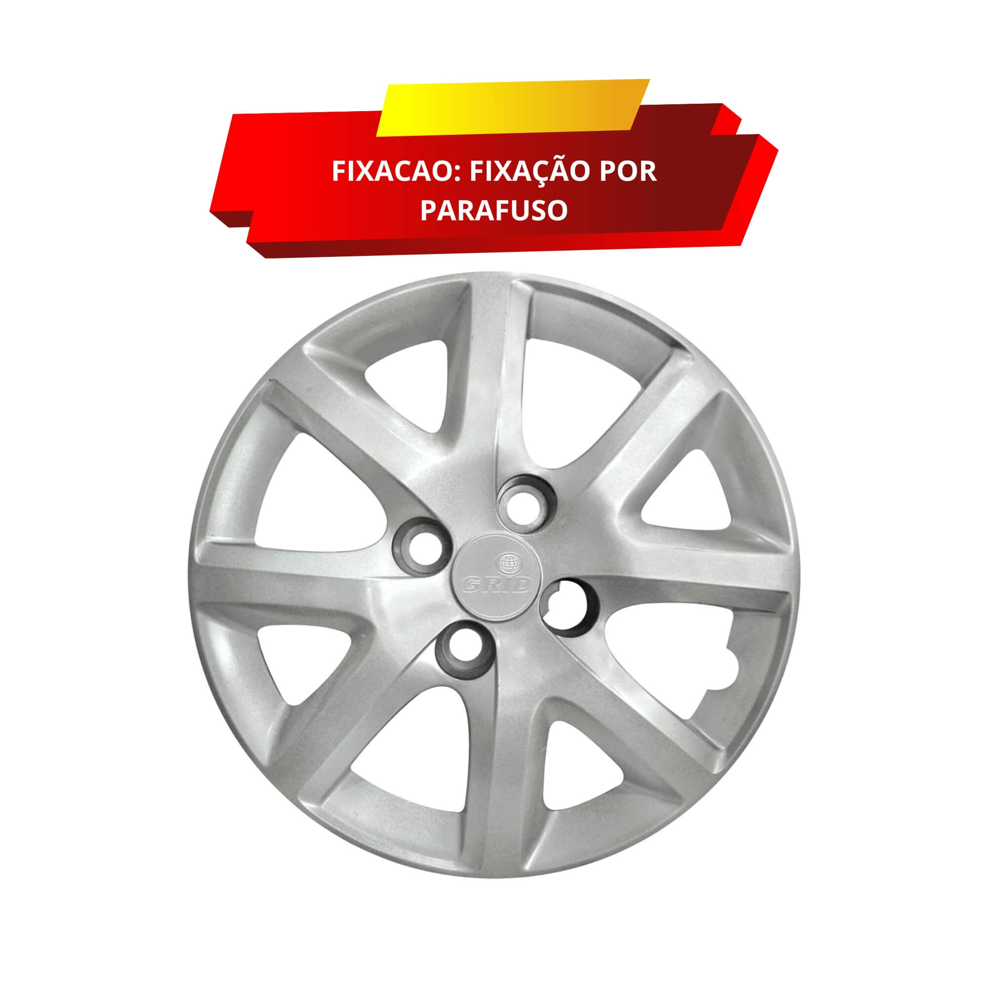 Calota Aro 14" cor Prata Modelo Siena EL 1.4 2014 (Jogo c/ 4 Calotas) Grid - 160CB-PTA-E