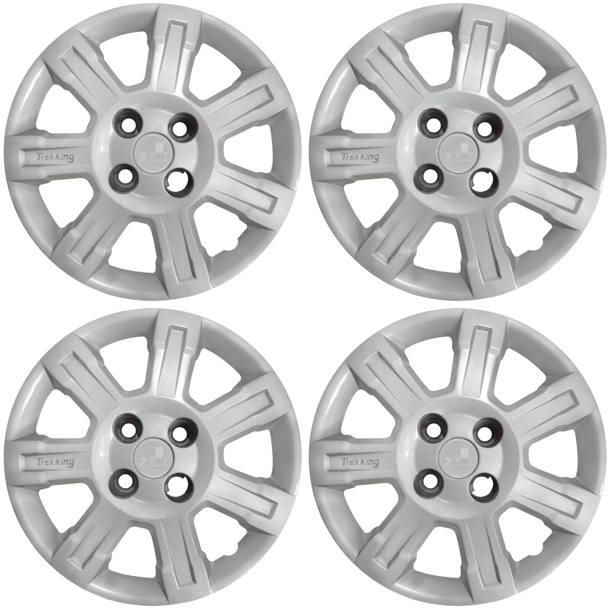 Calota Aro 14" cor Prata Modelo Strada Trekking 2014 (Jogo c/ 4 Calotas) Grid - 166CA-PTA-E