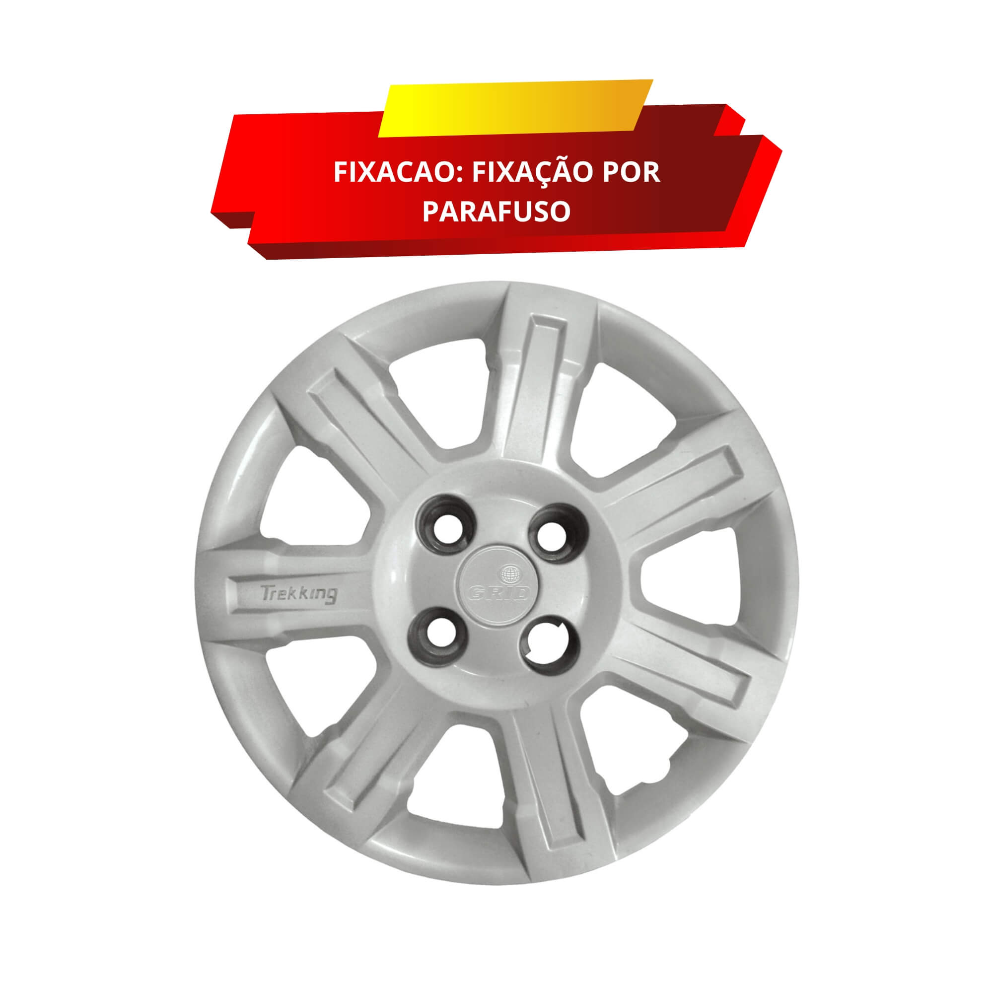 Calota Aro 14" cor Prata Modelo Strada Trekking 2014 (Jogo c/ 4 Calotas) Grid - 166CA-PTA-E