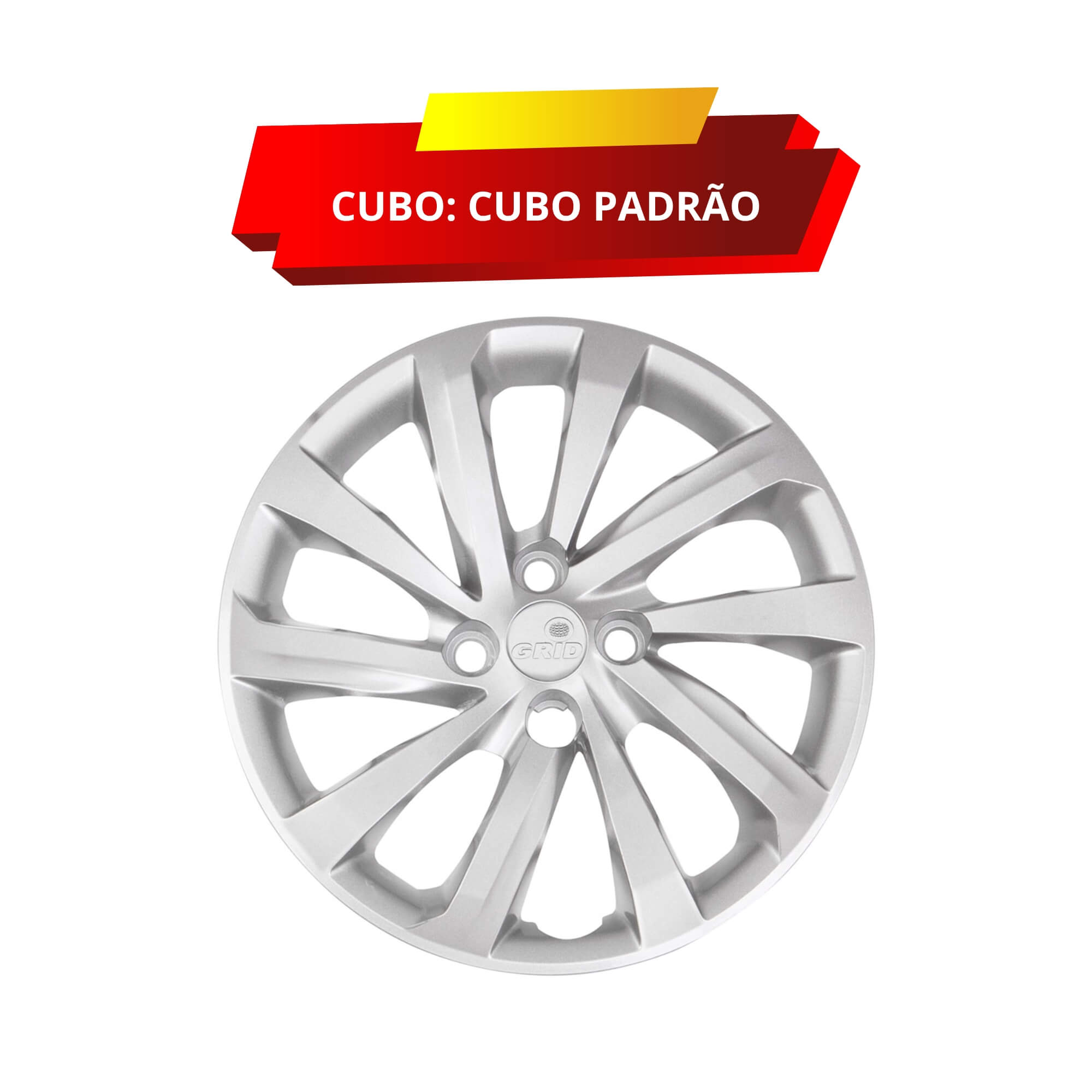 Calota Aro 15" cor Prata Modelo Nova Strada 2021 (Jogo c/ 4 Calotas) Grid - 167CP-PTA-E