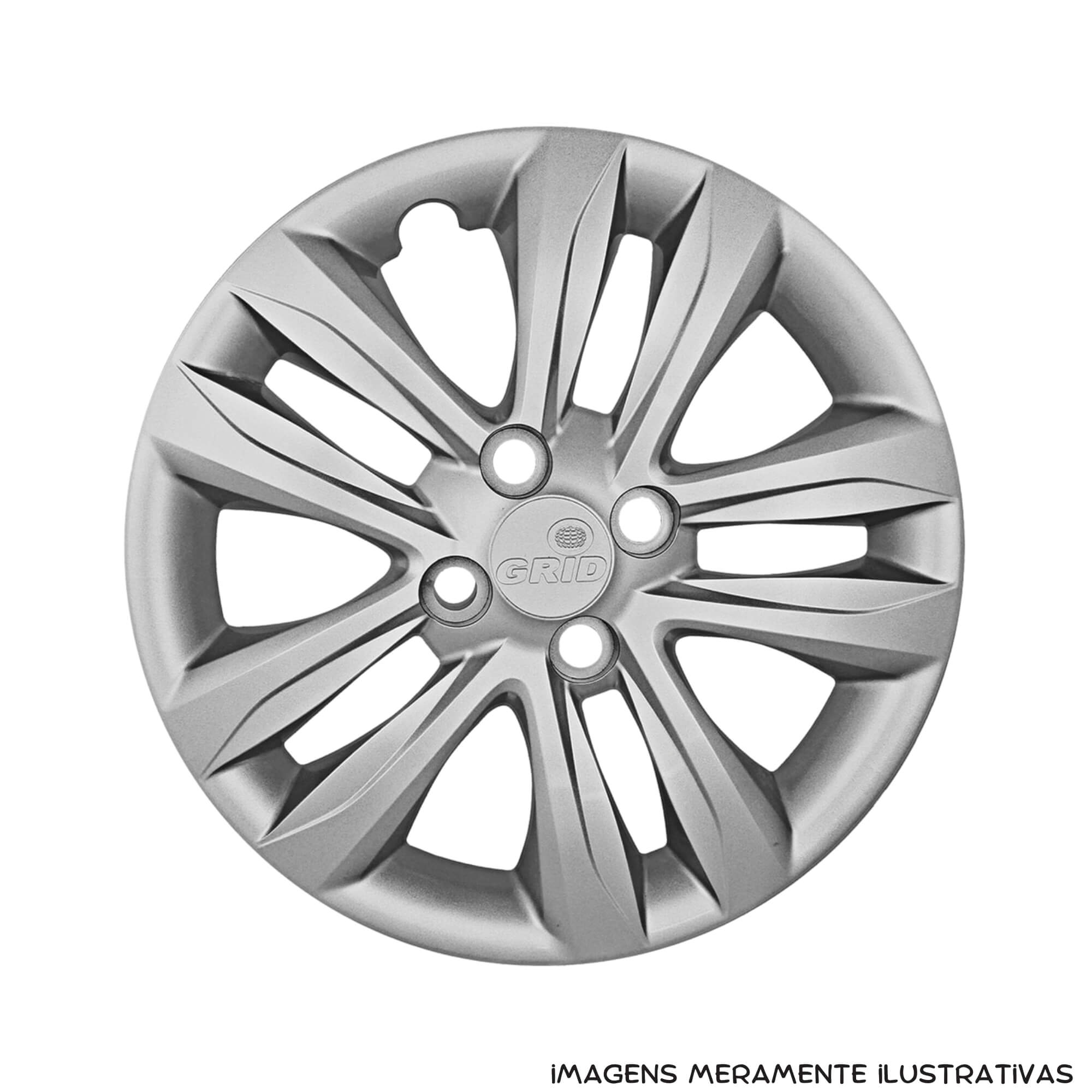 Calota Aro 14" Prata Hyundai HB20 HATCH / SEDAN 2016/18 (Jogo c/ 4 Calotas) Grid - 191CB-PTA-E