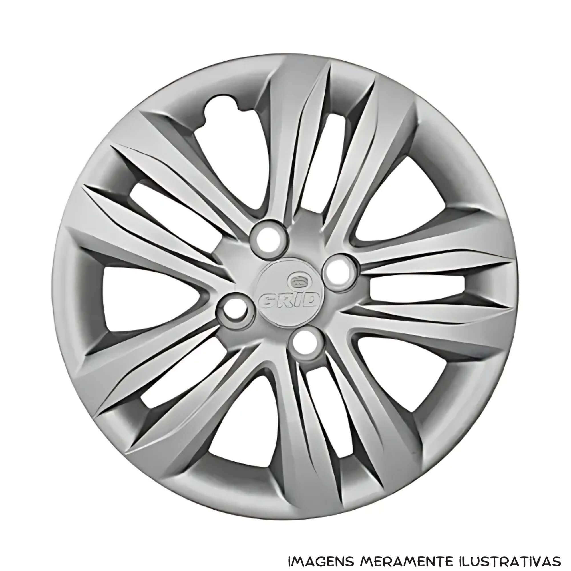 Calota Aro 15" Prata Hyundai HB20 HATCH / SEDAN 2016/18 (Jogo c/ 4 Calotas) Grid - 192CP-PTA-E