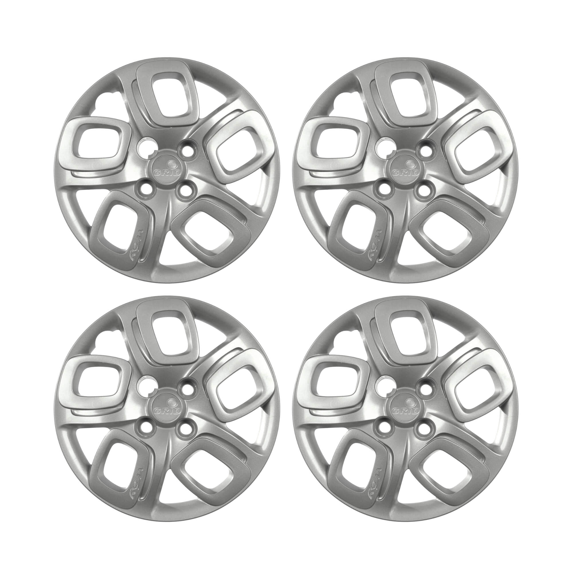 Calota Aro 14" Prata Mod Fiat Uno Way 2015 / 2016 (Jogo c/ 4 Calotas) Grid - 223CB-PTA-E