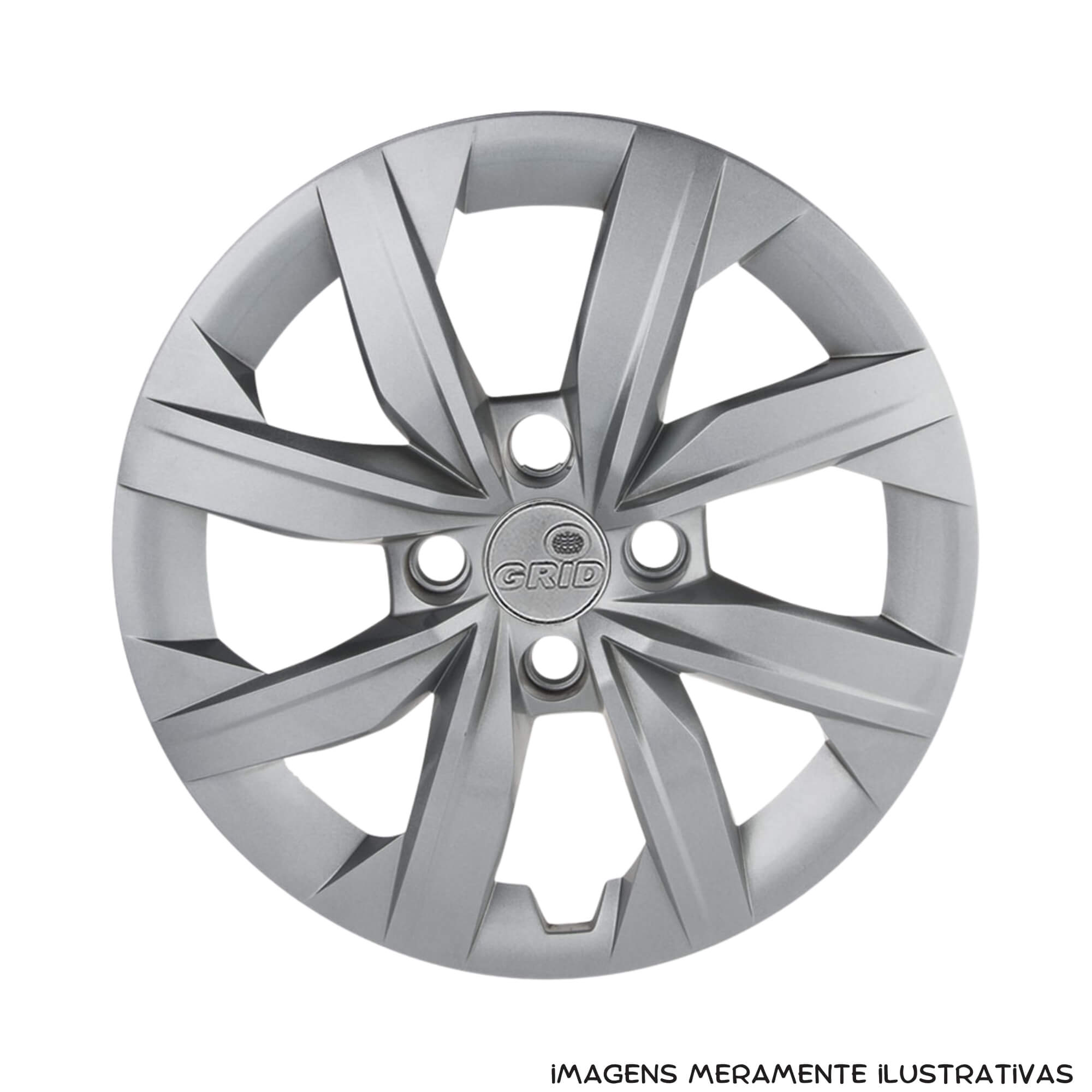 Calota Aro 14" Prata Mod Gol G5 / G6 2015 / 2017 (Jogo c/ 4 Calotas) Grid - 249CA-PTA-E