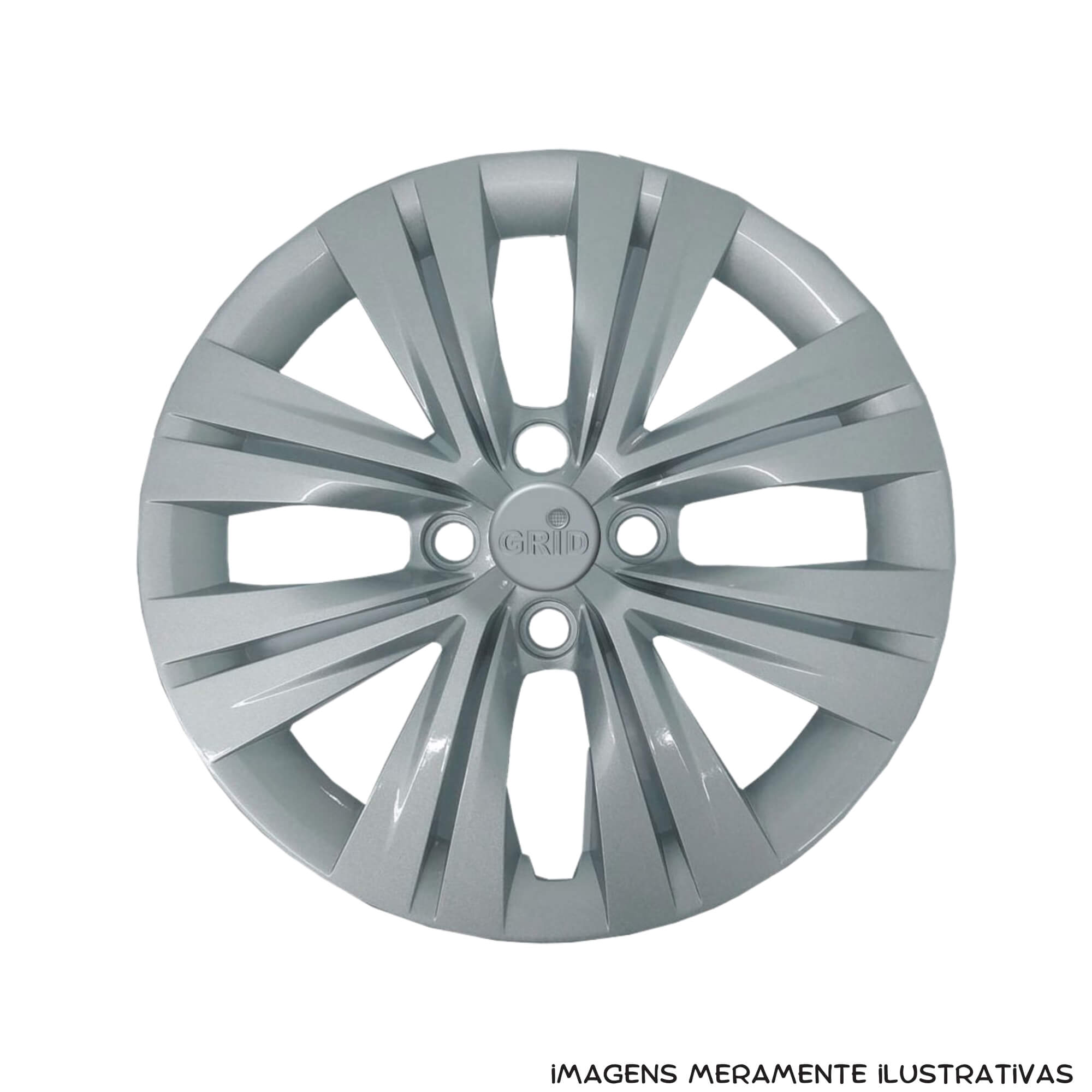 Calota 15" Prata Volkswagen Gol / Voyage / Saveiro 2023 (Jogo c/ 4 Calotas) Grid - 250CP-PTA-E