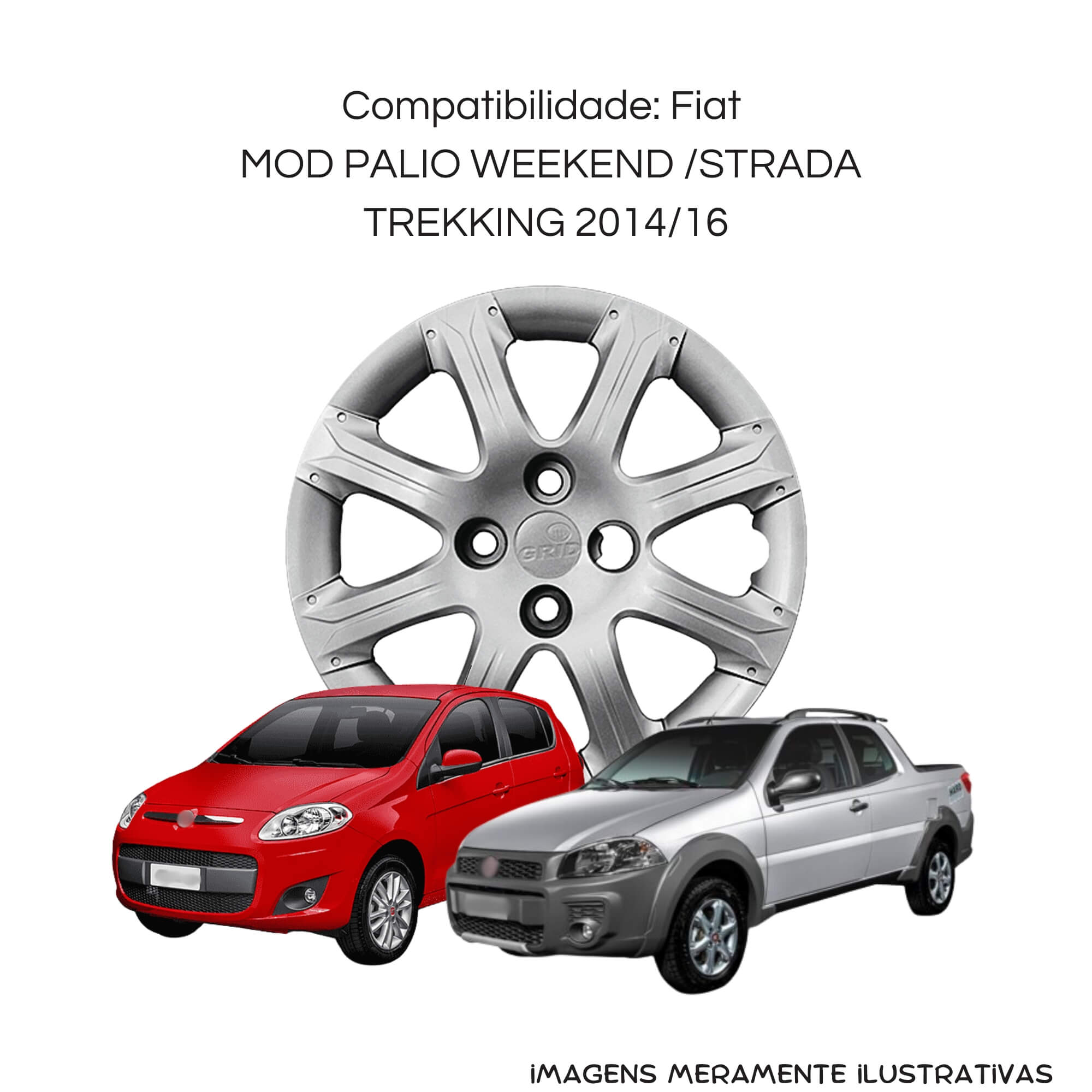 Calota Aro 14" Prata Palio Weekend / Strada Trekking 2014/16 (Jogo c/ 4) Grid - 290CA-PTA-E