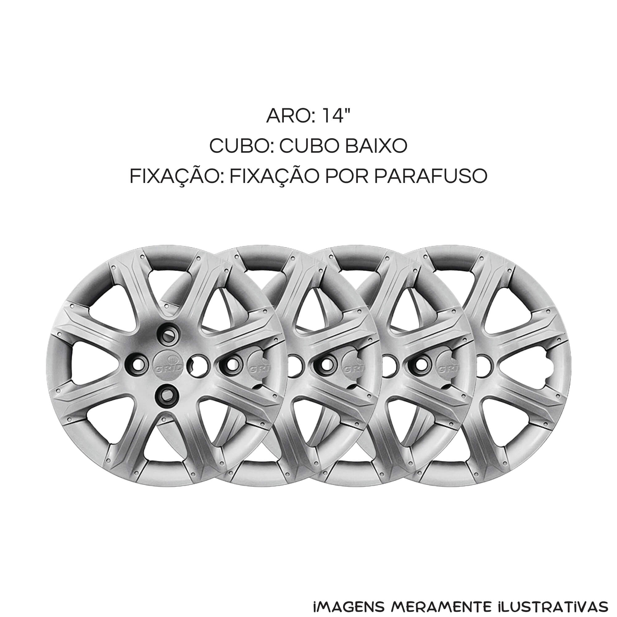 Calota Aro 14" Prata Palio Weekend / Strada Trekking 2014/16 (Jogo c/ 4) Grid - 290CA-PTA-E