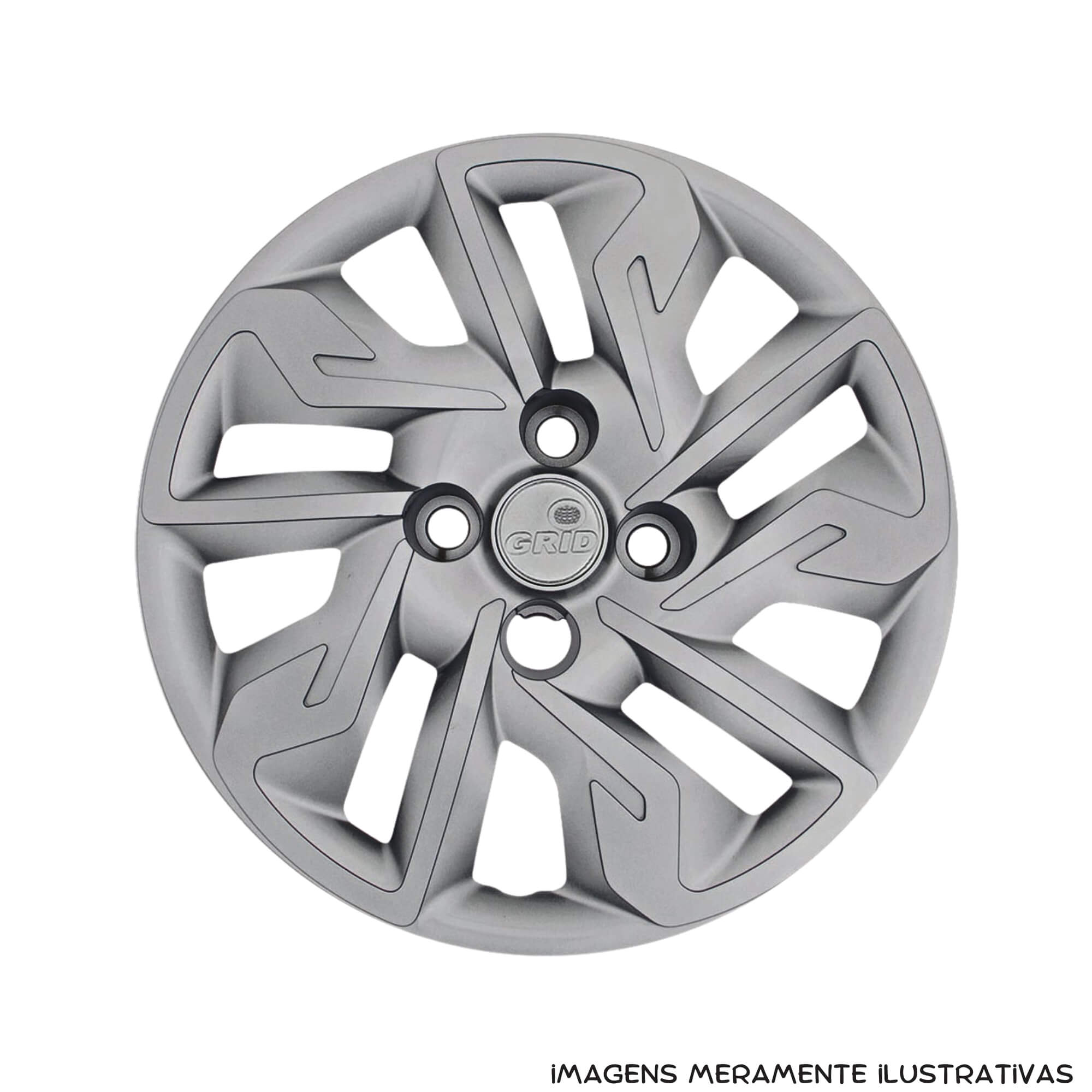 Calota Aro 14" Prata Mod Fiat Argo 2017 / 2020 (Jogo c/ 4 Calotas) Grid - 292CB-PTA-E