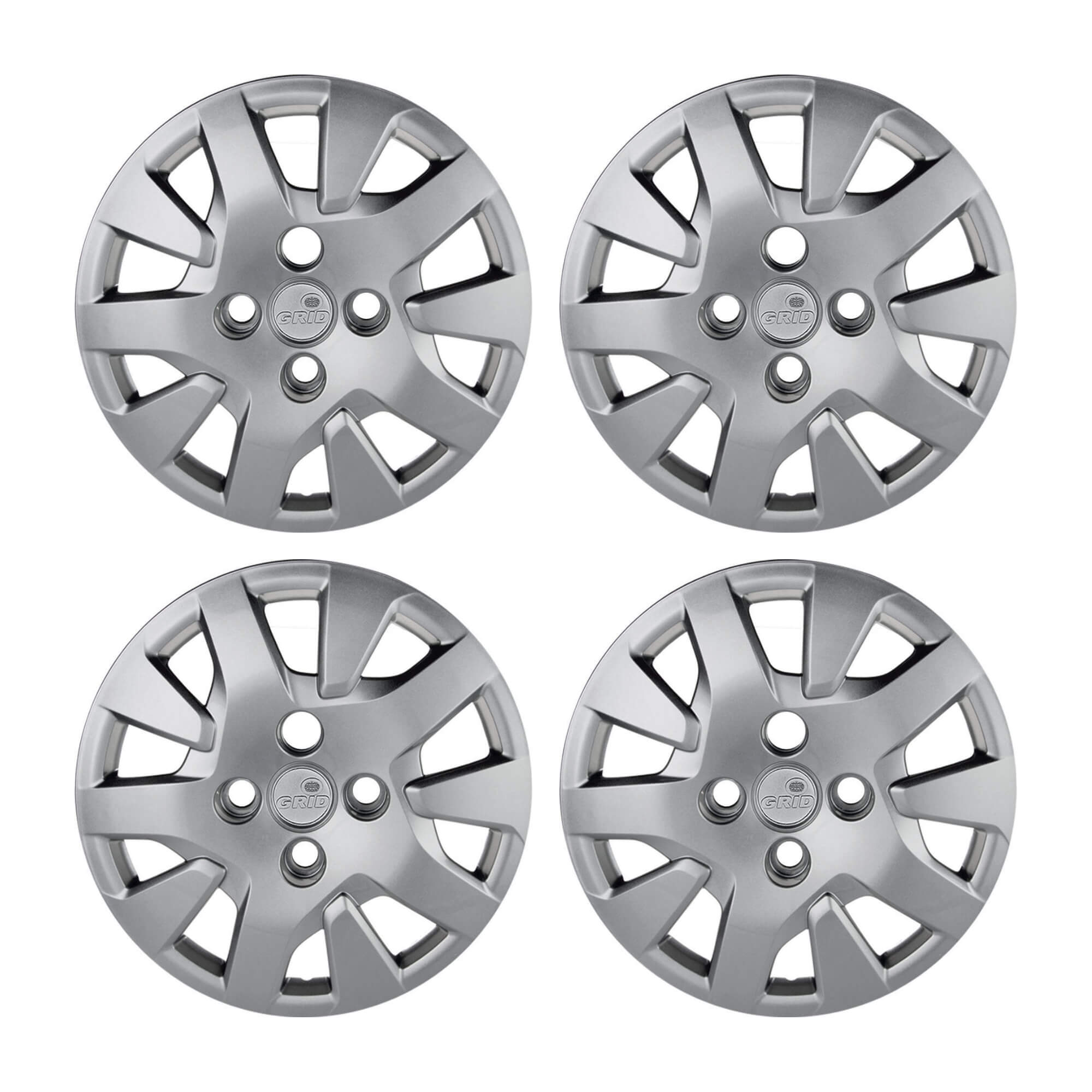 Calota 14" Prata Mod Ford Ka Hatch / Sedan 2019 / 2020 (Jogo c/ 4 Calotas) Grid - 343CB-PTA-E