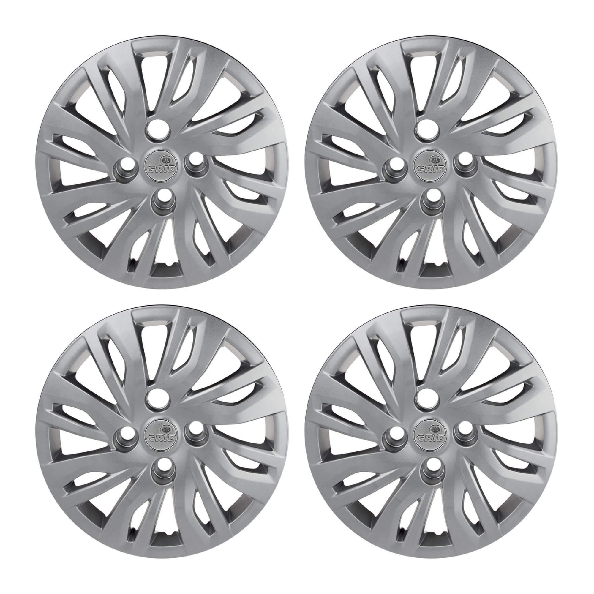 Calota 14" Prata Ford Ka Hatch/ Sedan New Fiesta 2019/20 (Jogo c/ 4 Calotas) Grid - 344CB-PTA-E