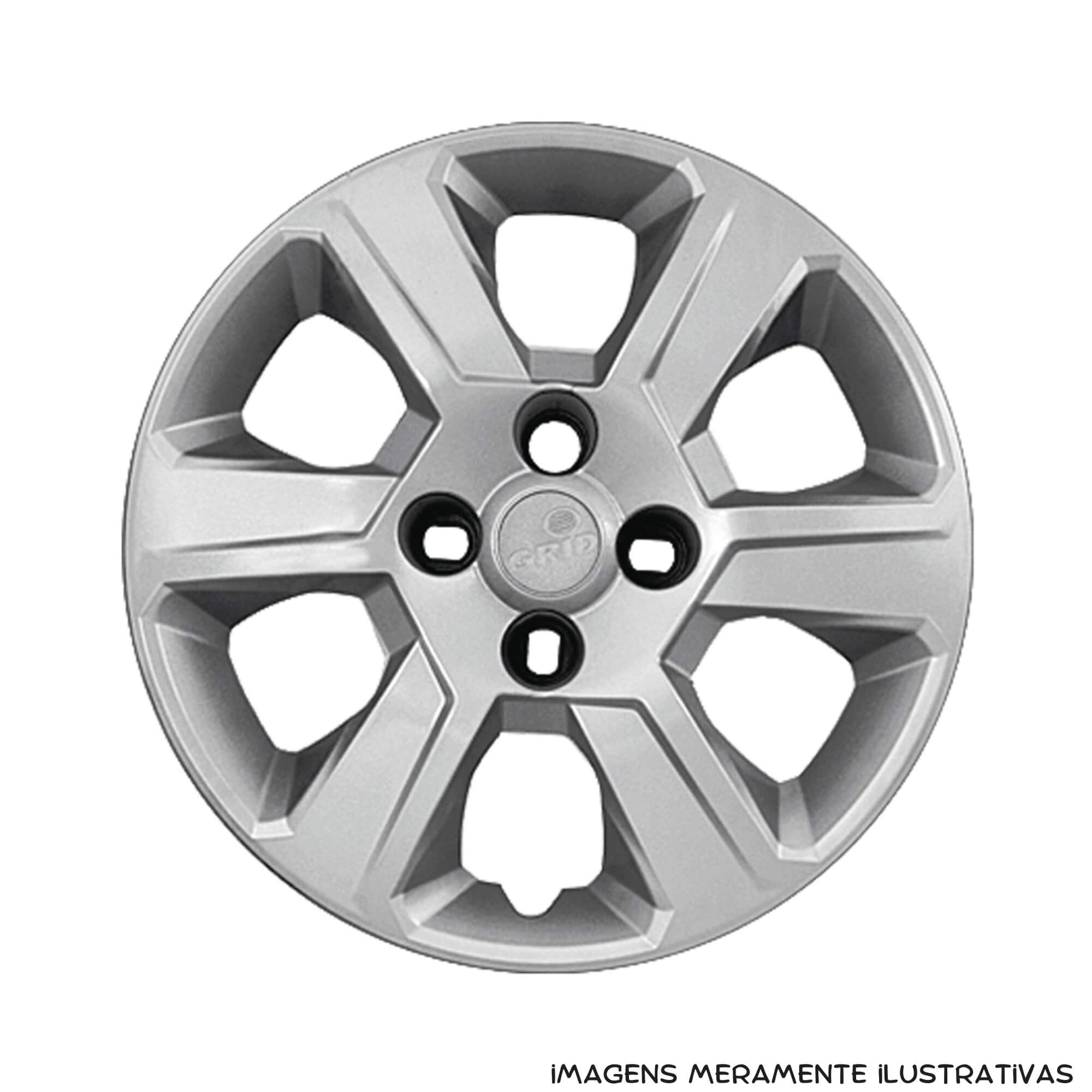 Calota Aro 14" Prata Mod Montana Chevrolet 2011 / 2020 (Jogo c/ 4 Calotas) Grid - 370CB-PTA-E