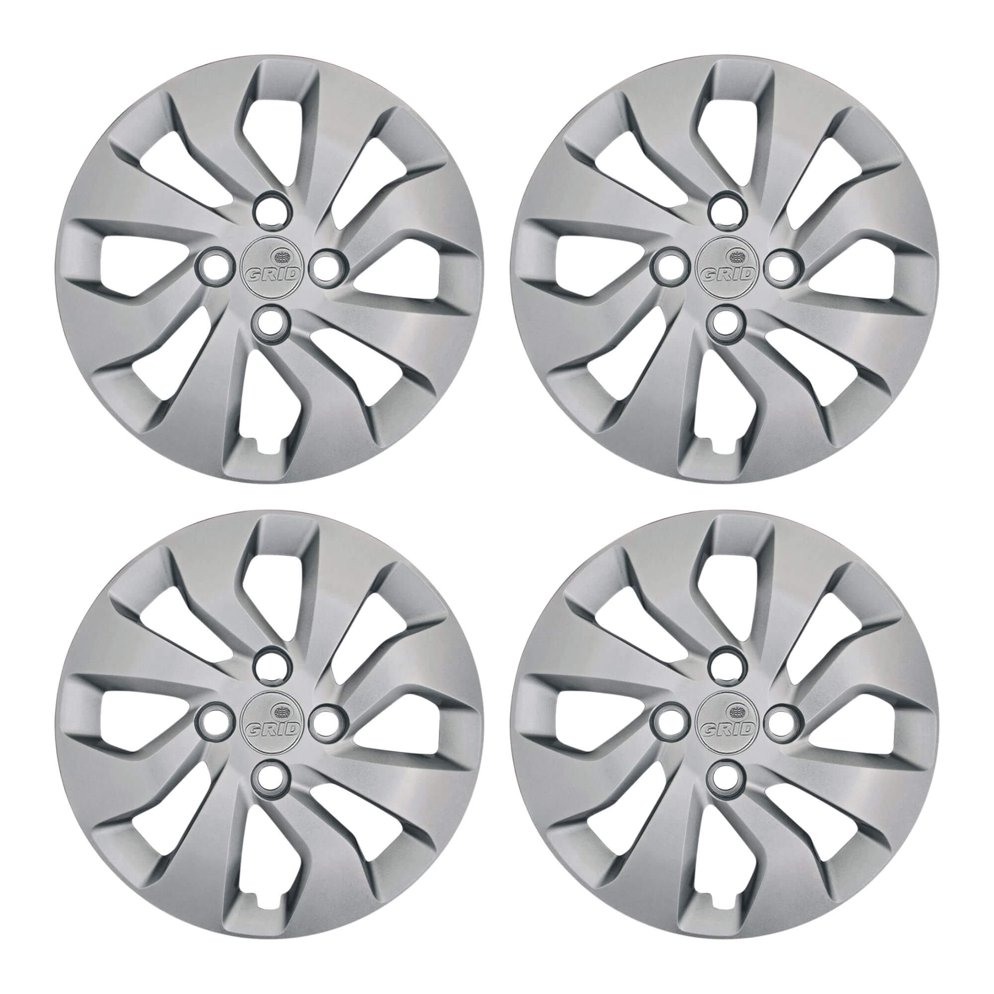 Calota Aro 14" Prata Mod Onix Prisma 2017 / 2020 (Jogo c/ 4 Calotas) Grid - 373CB-PTA-E
