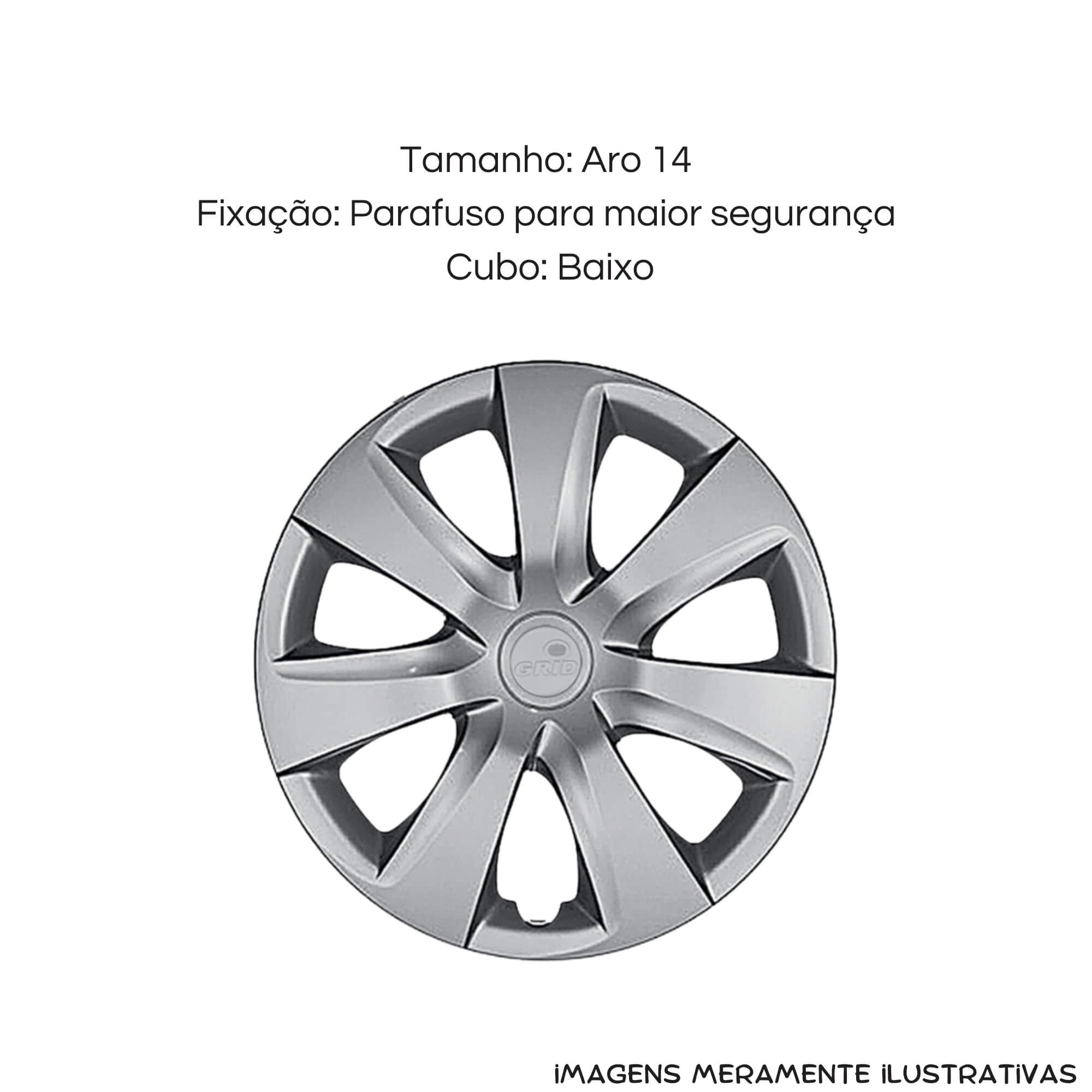 Calota Aro 14" Prata Mod Etios 2014 / 2015 (Jogo c/ 4 Calotas) Grid - 461AR-PTA-E